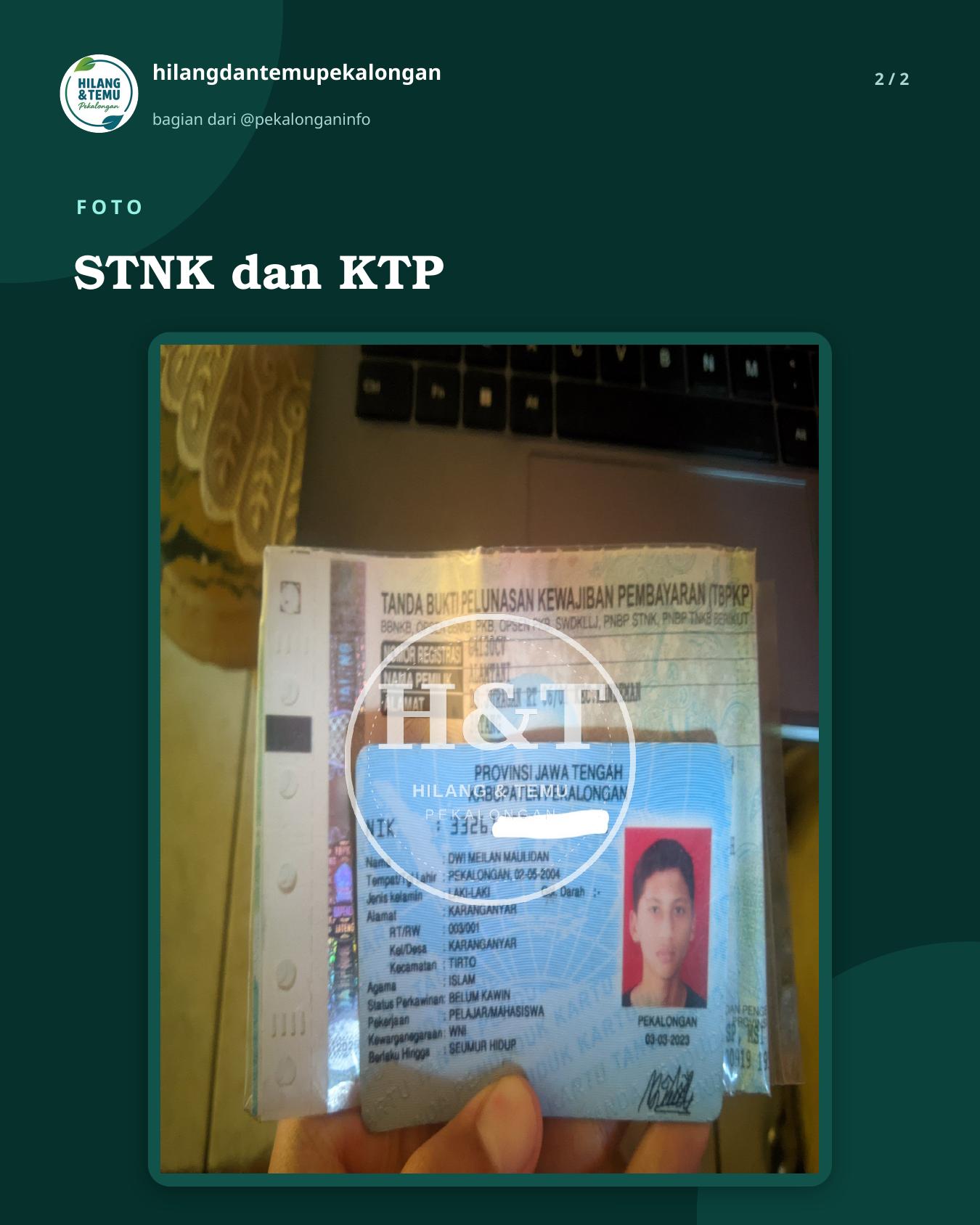 Slide 2 laporan STNK dan KTP