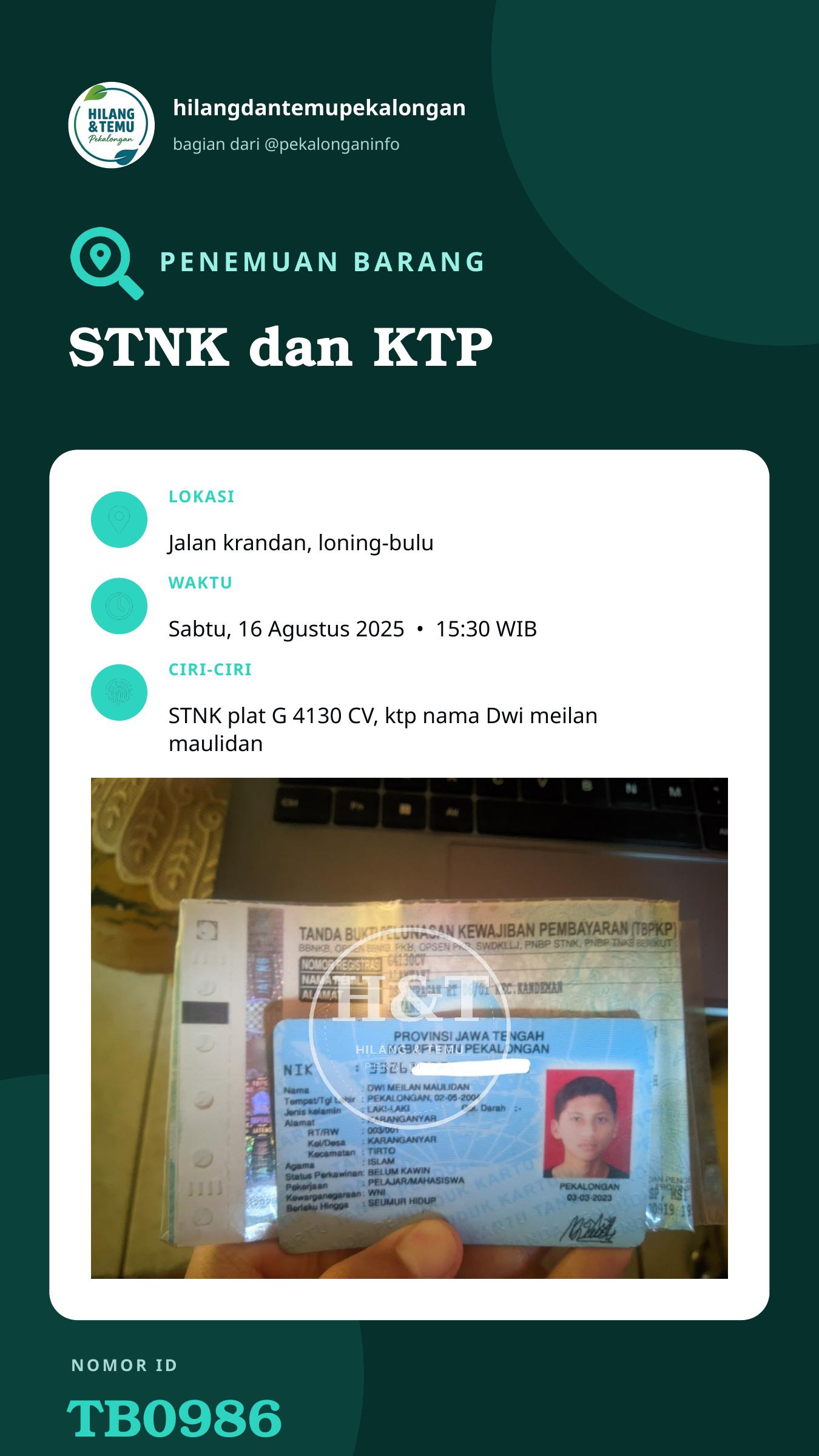 Story 9:16 laporan STNK dan KTP