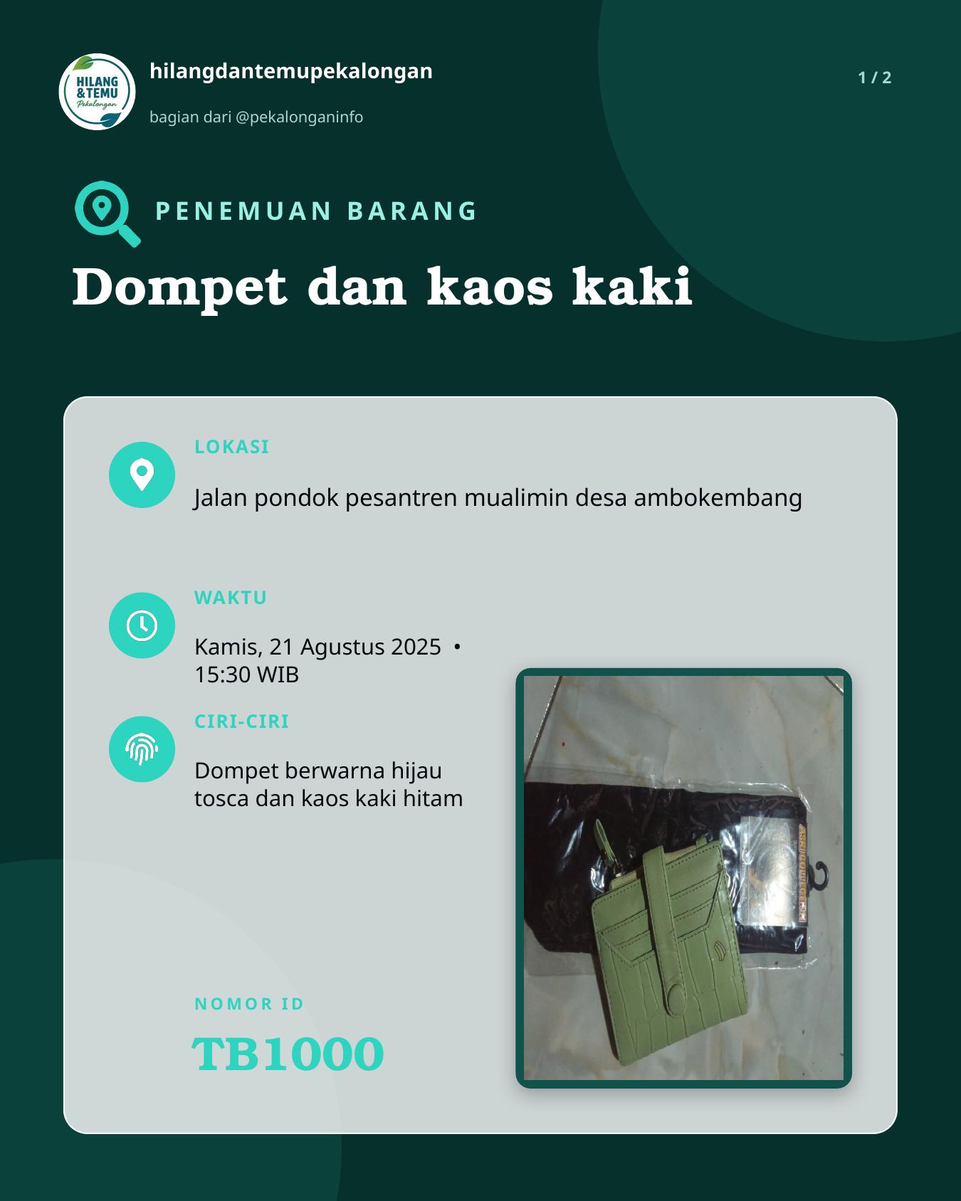 Slide 1 laporan Dompet dan kaos kaki