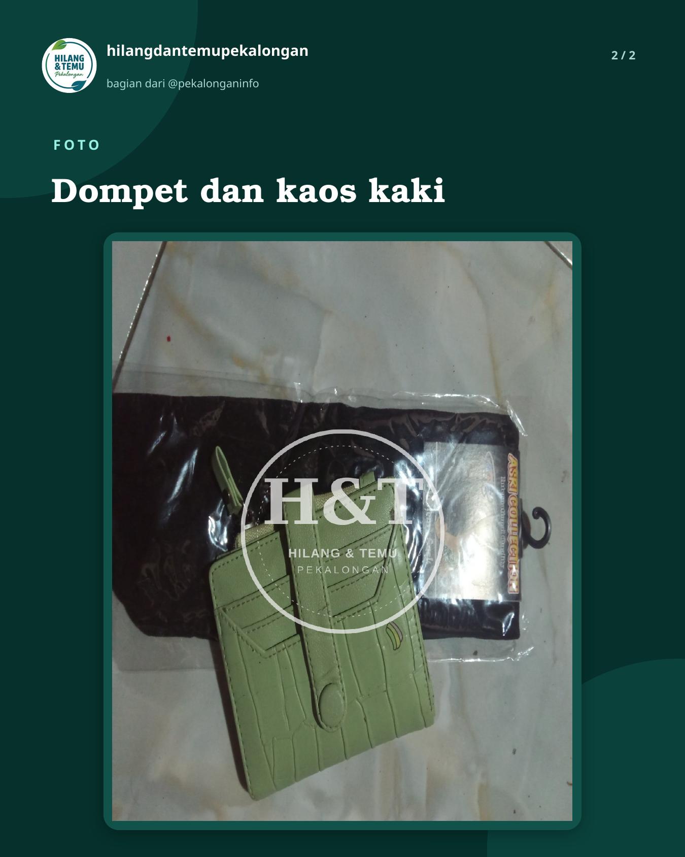 Slide 2 laporan Dompet dan kaos kaki