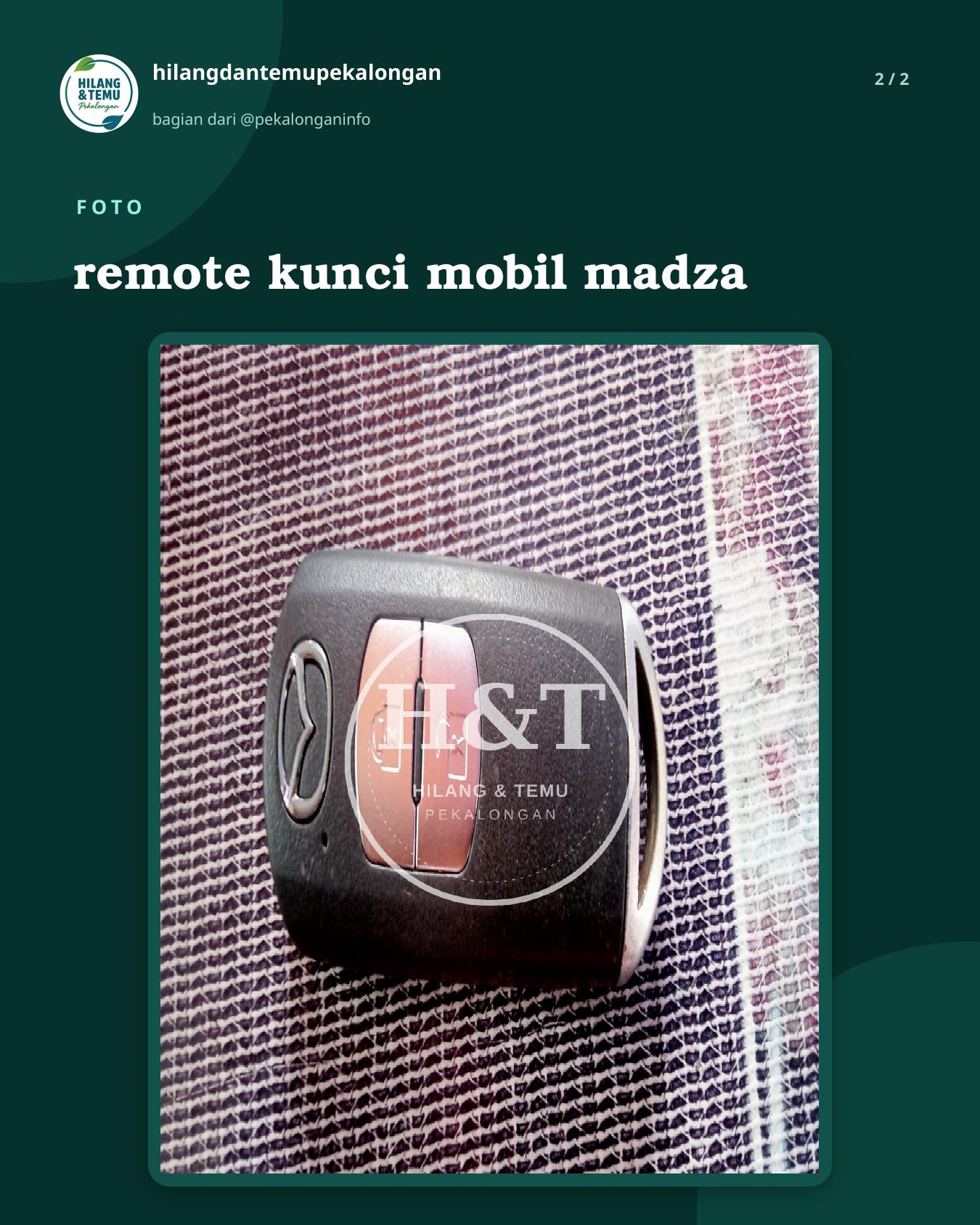 Slide 2 laporan remote kunci mobil madza