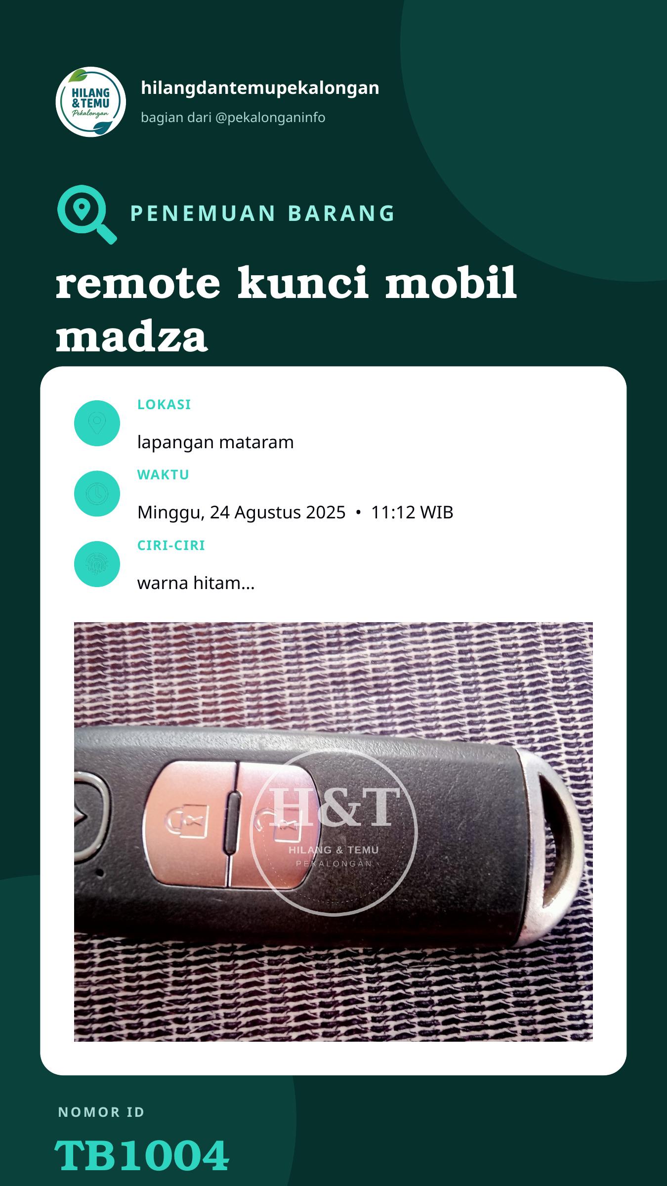 Story 9:16 laporan remote kunci mobil madza