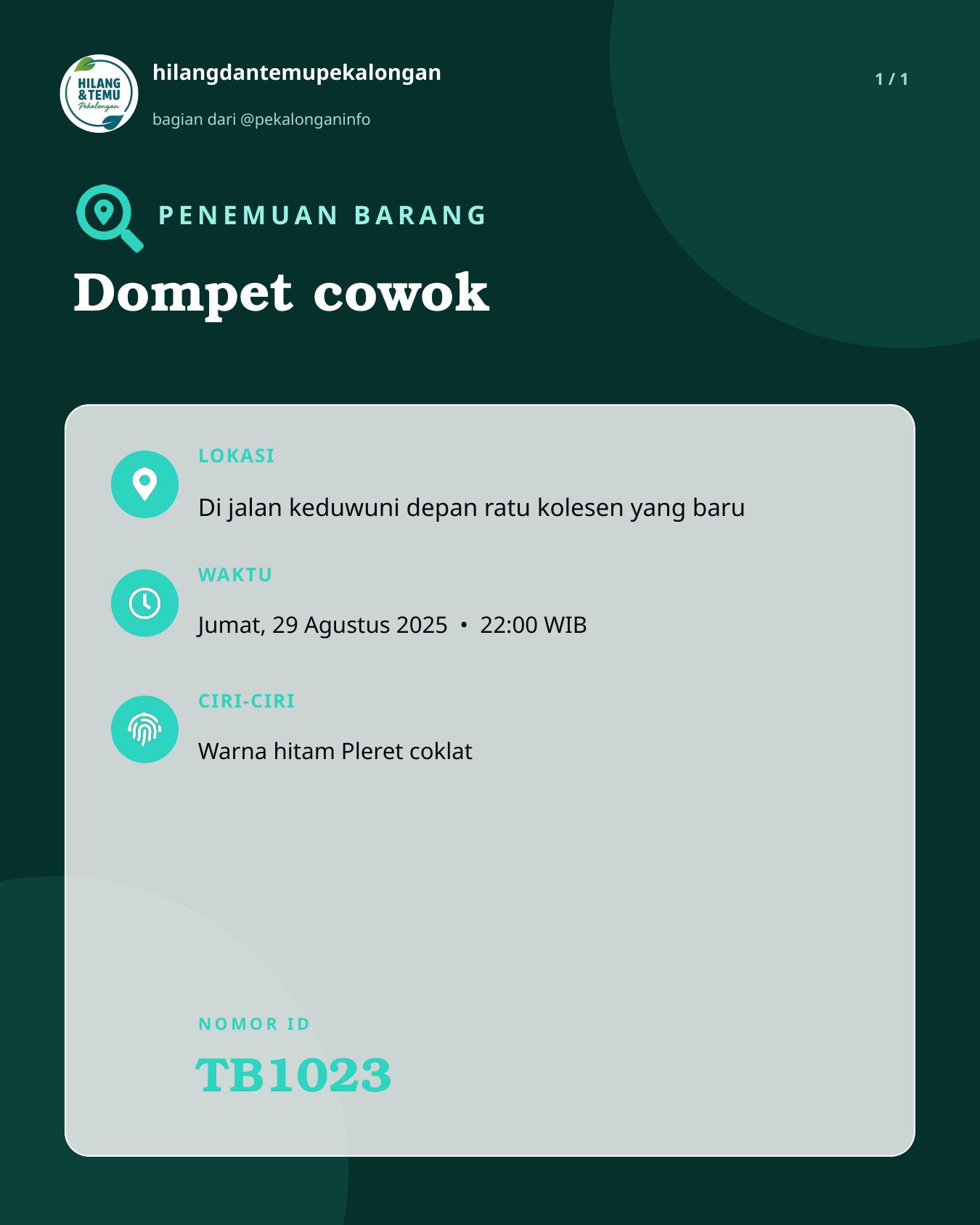 Slide laporan Dompet cowok (TB1023)