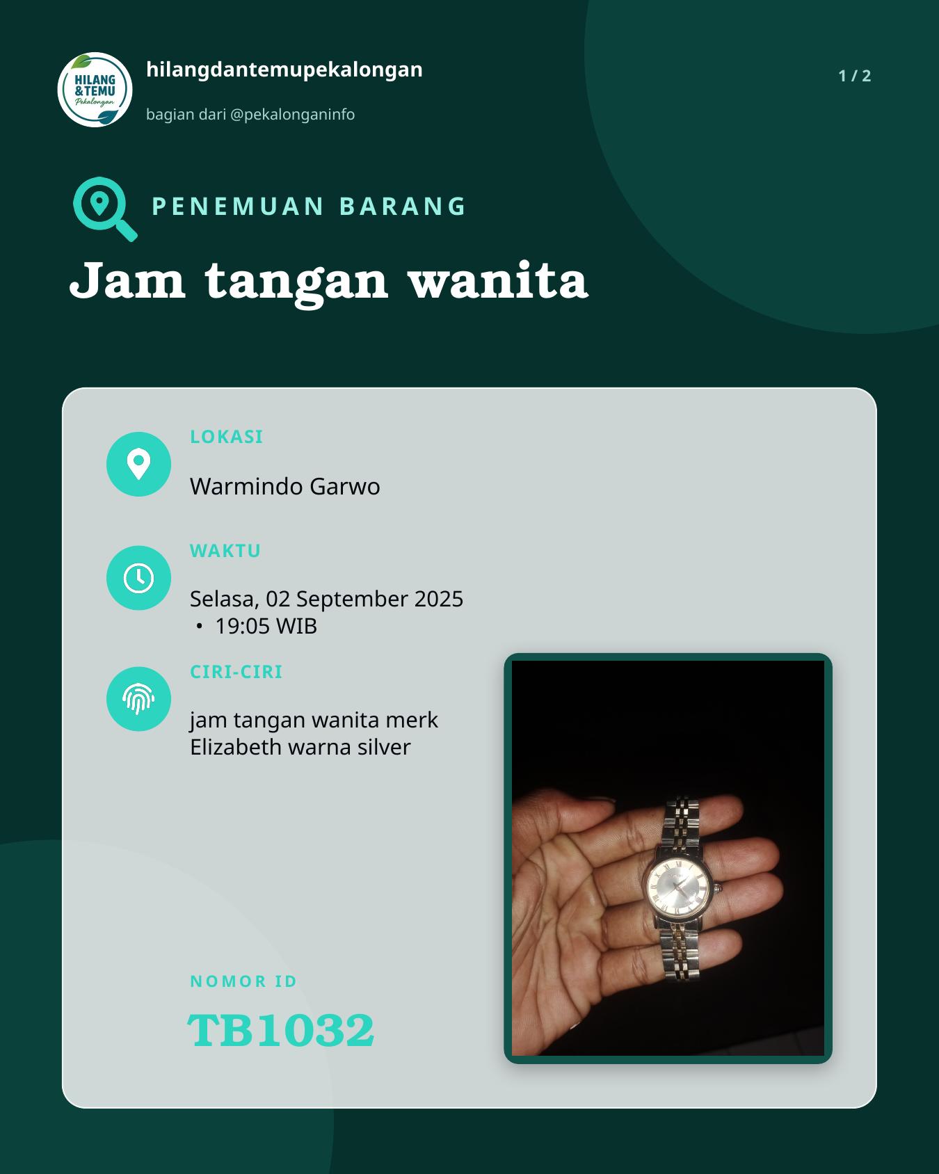 Slide 1 laporan Jam tangan wanita