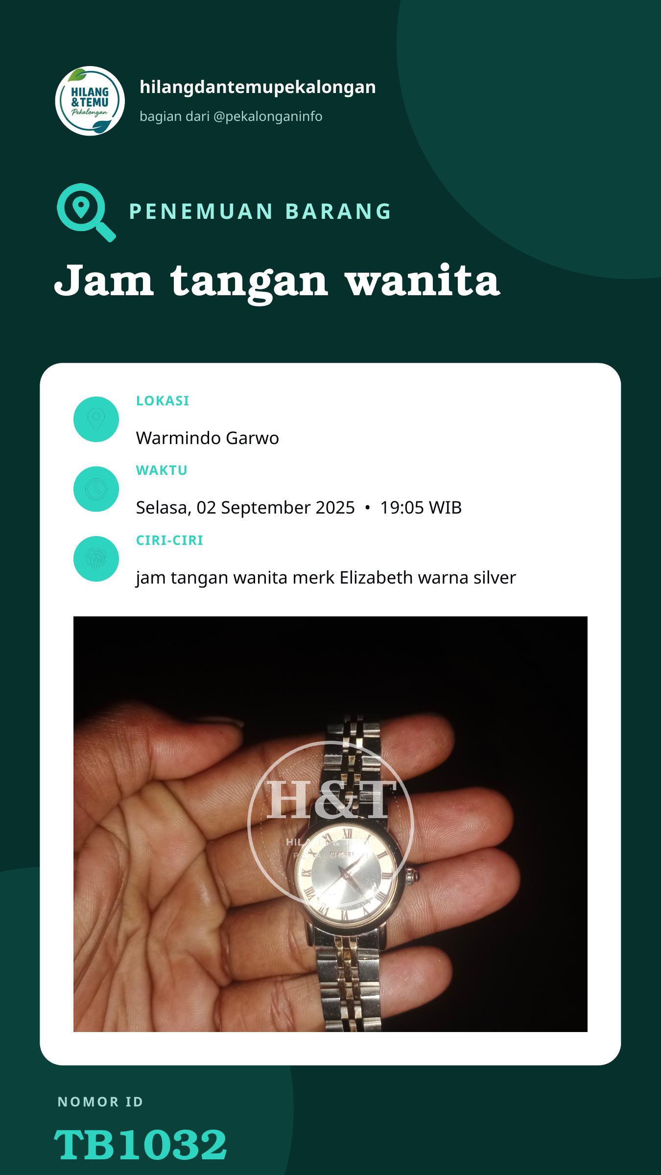 Story 9:16 laporan Jam tangan wanita