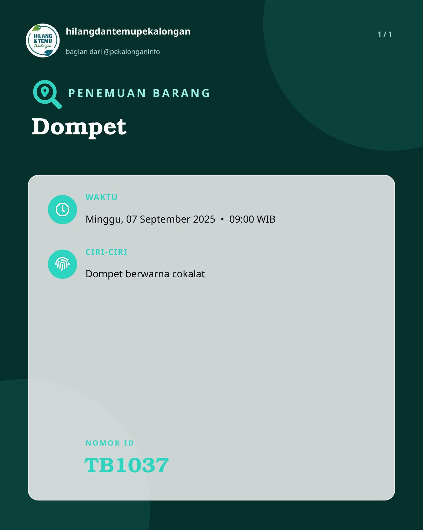 Slide laporan Dompet (TB1037)