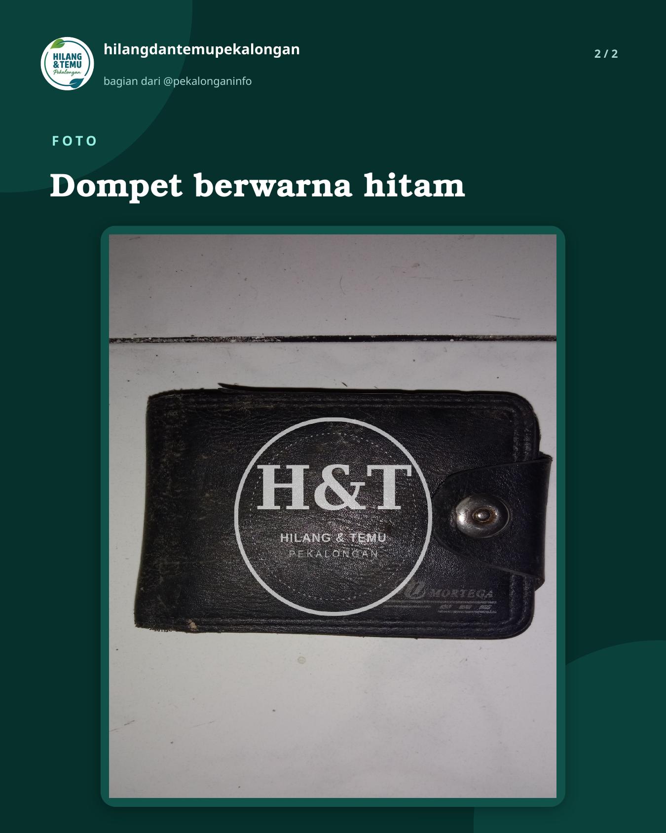 Slide 2 laporan Dompet berwarna hitam