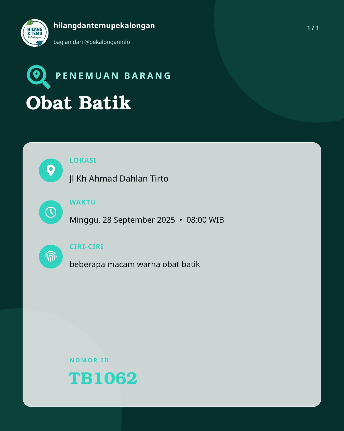 Slide laporan Obat Batik (TB1062)