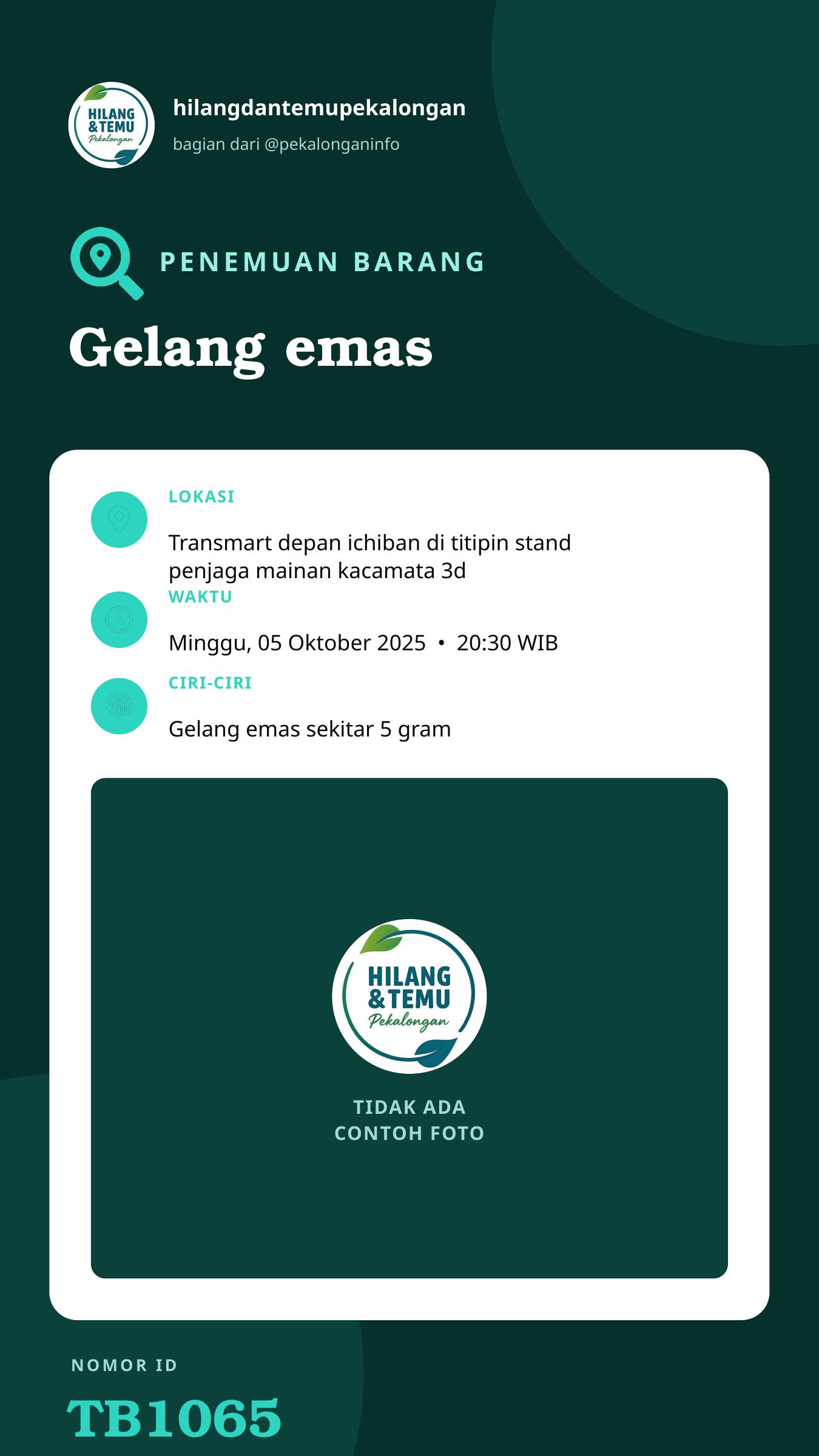 Story 9:16 laporan Gelang emas