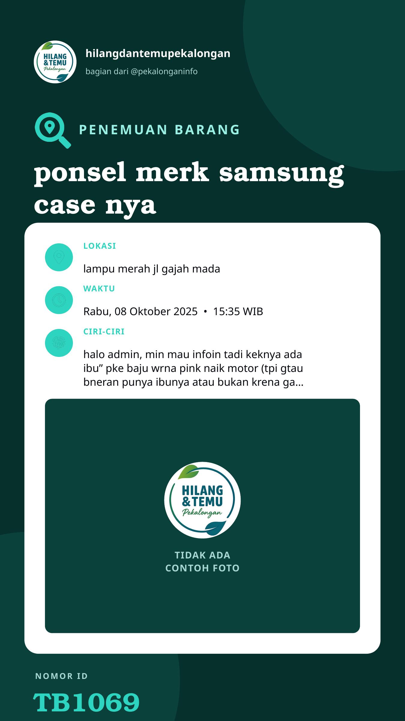 Story 9:16 laporan ponsel merk samsung case nya bening