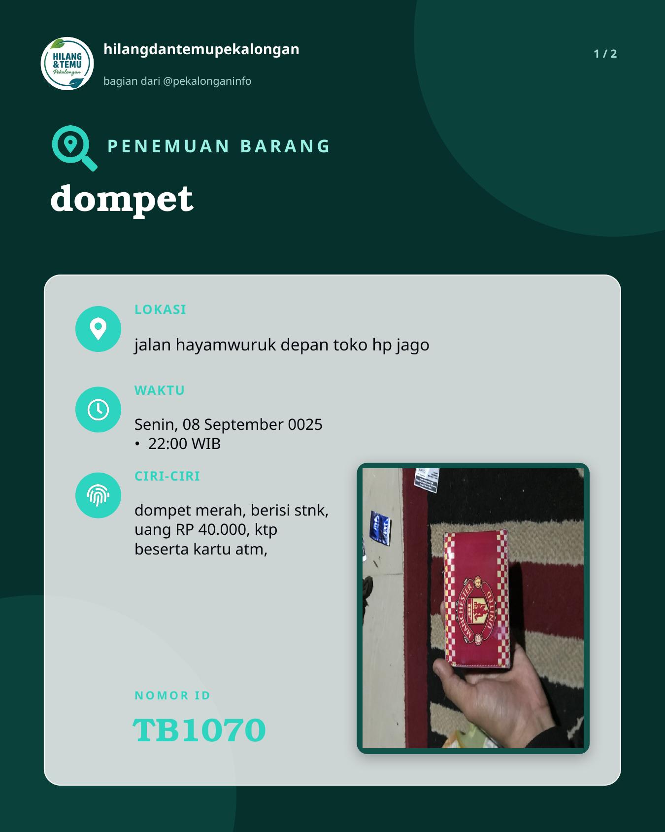 Slide 1 laporan dompet