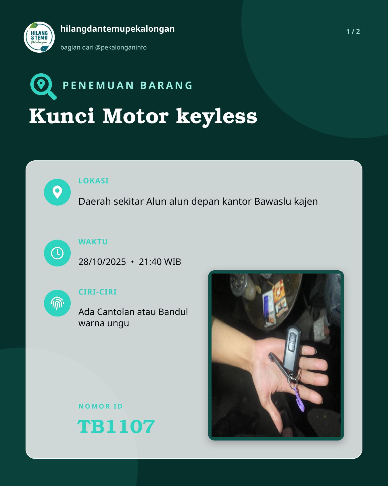 Slide 1 laporan Kunci Motor keyless