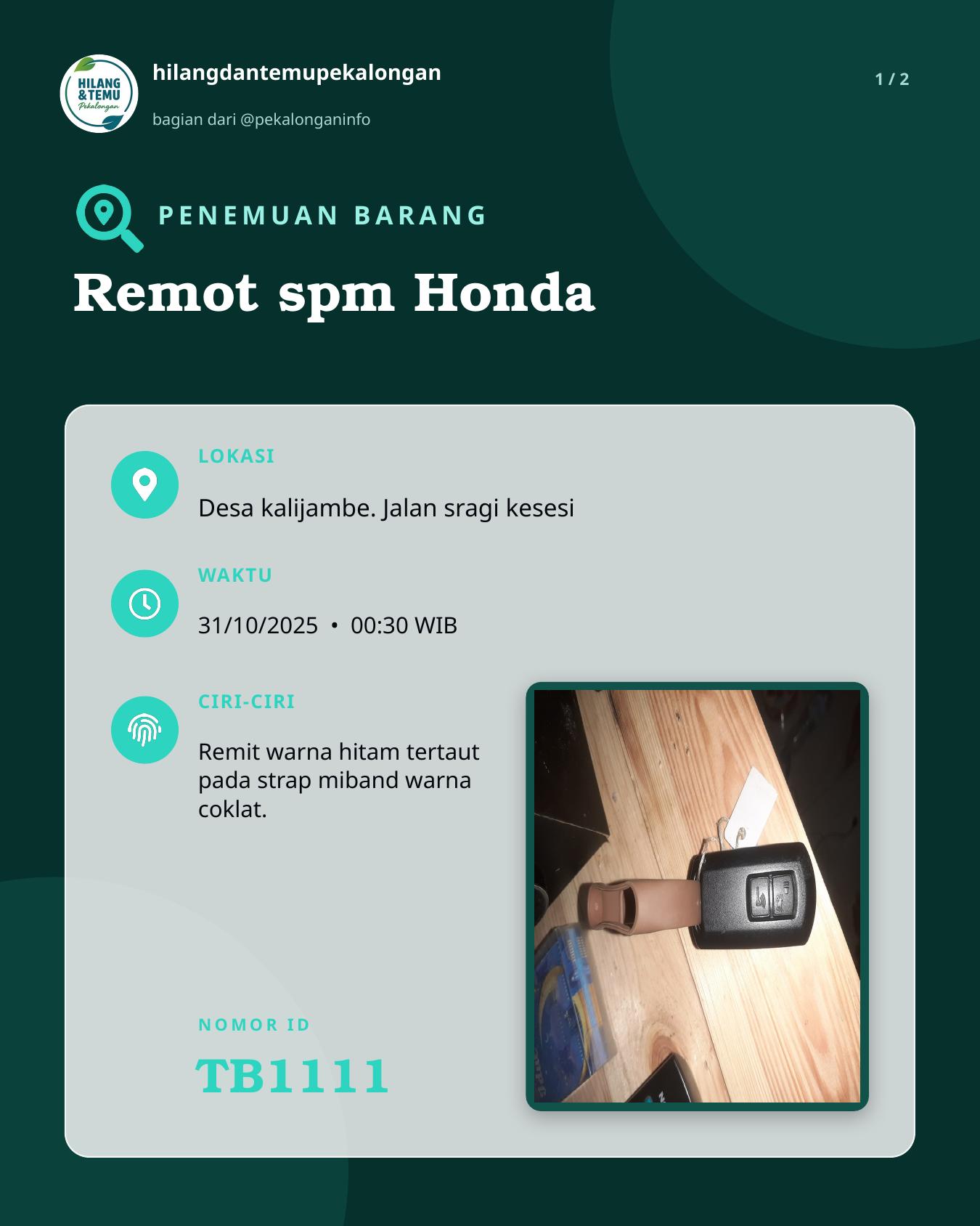 Slide 1 laporan Remot spm Honda