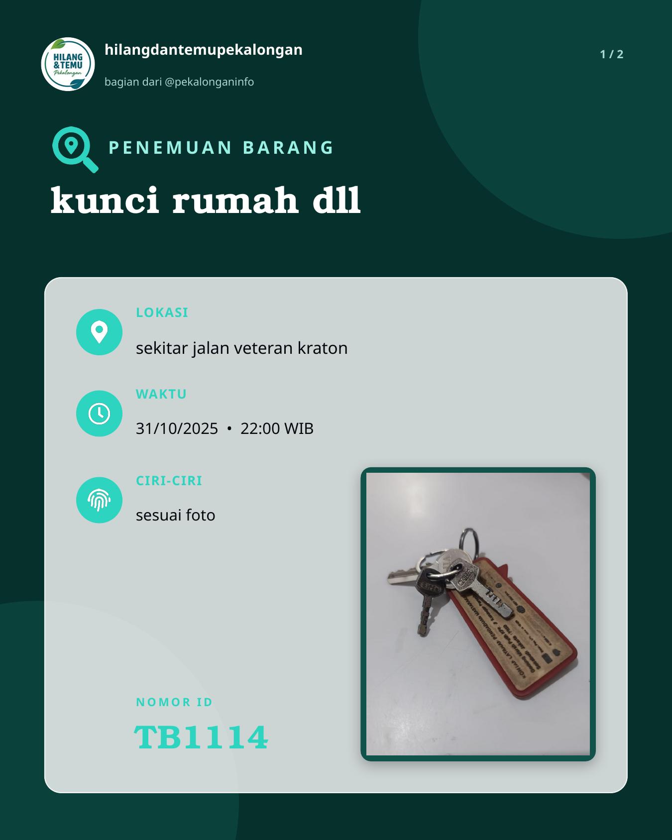 Slide 1 laporan kunci rumah dll