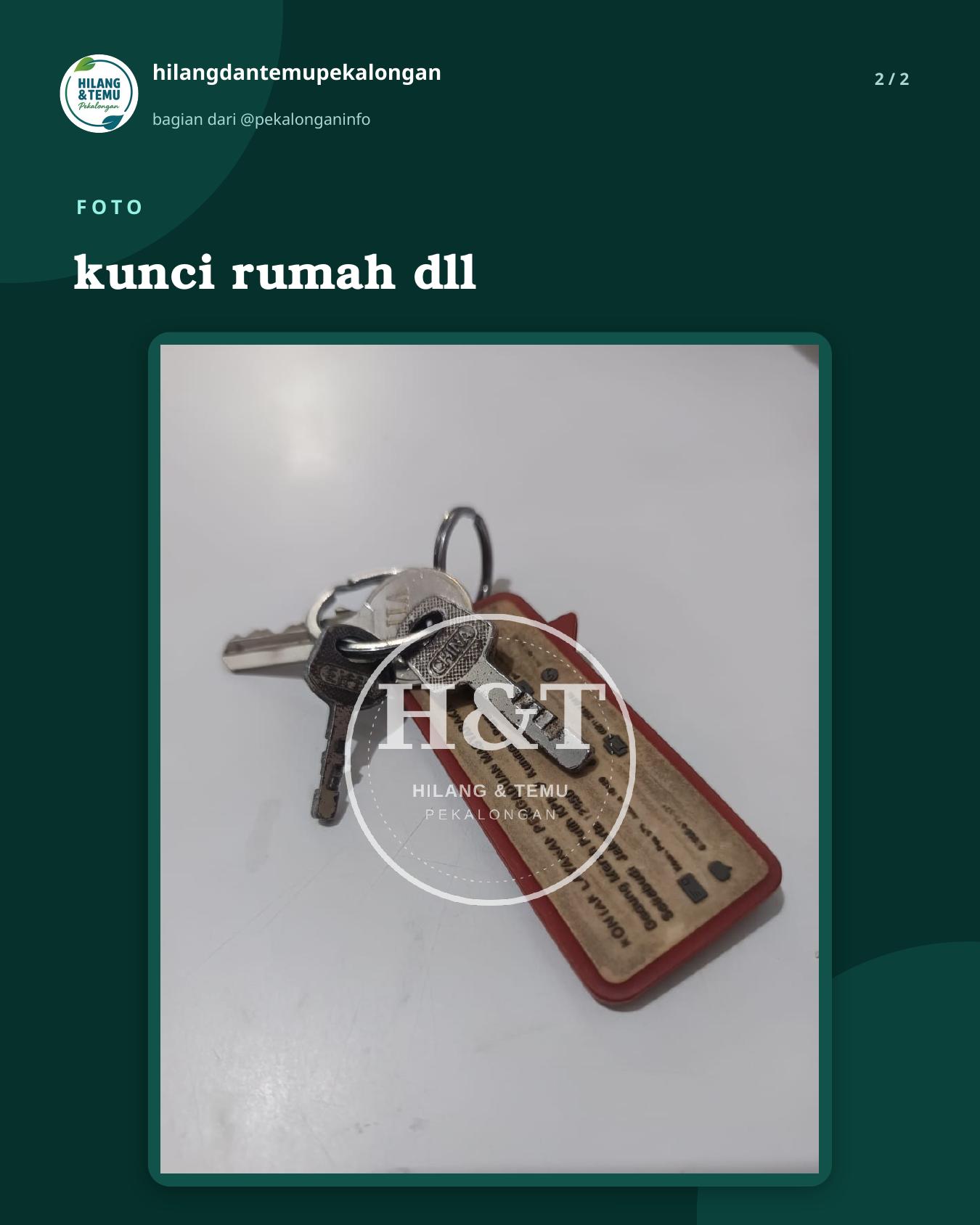 Slide 2 laporan kunci rumah dll