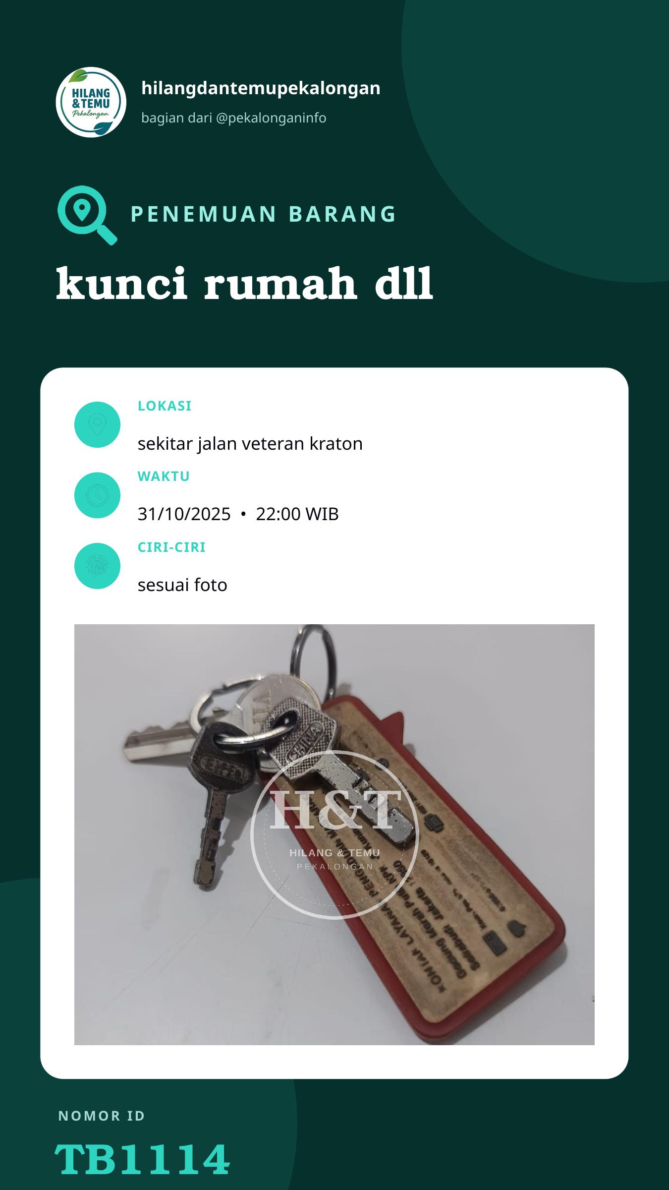 Story 9:16 laporan kunci rumah dll