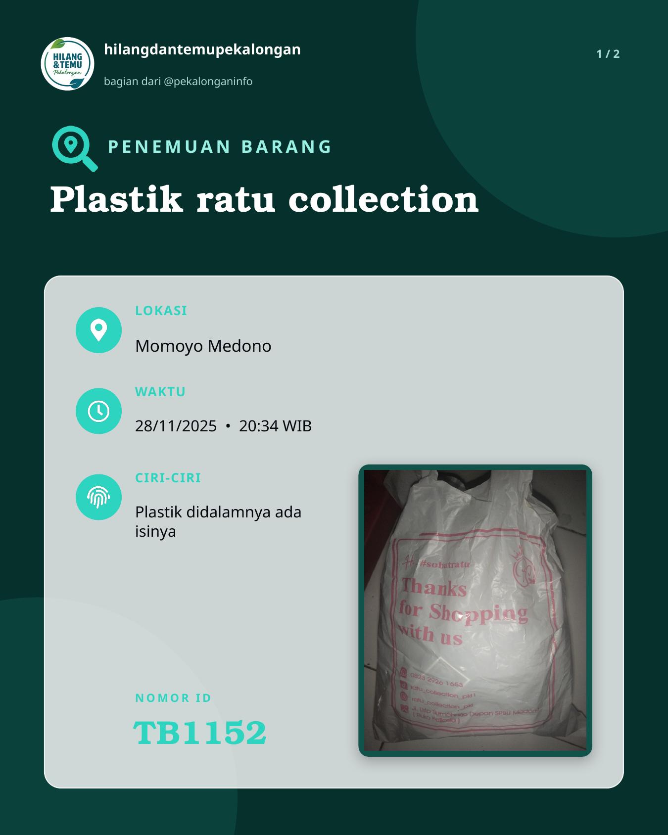 Slide 1 laporan Plastik ratu collection