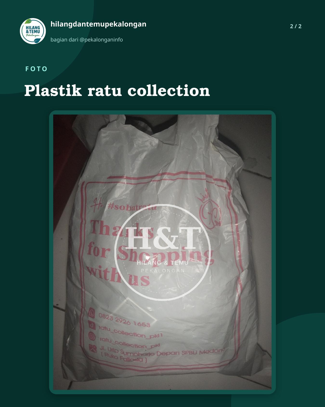 Slide 2 laporan Plastik ratu collection