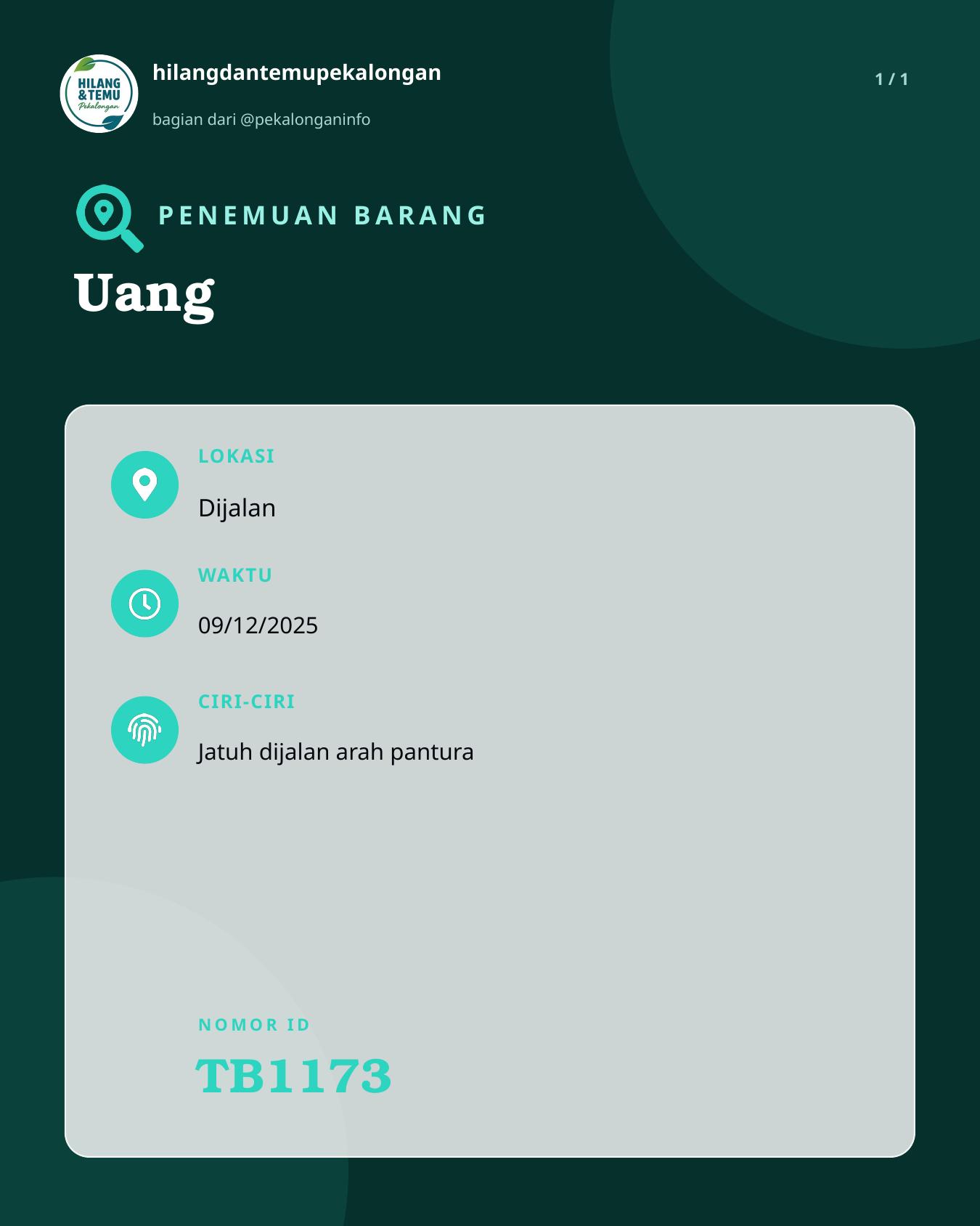 Slide laporan Uang (TB1173)