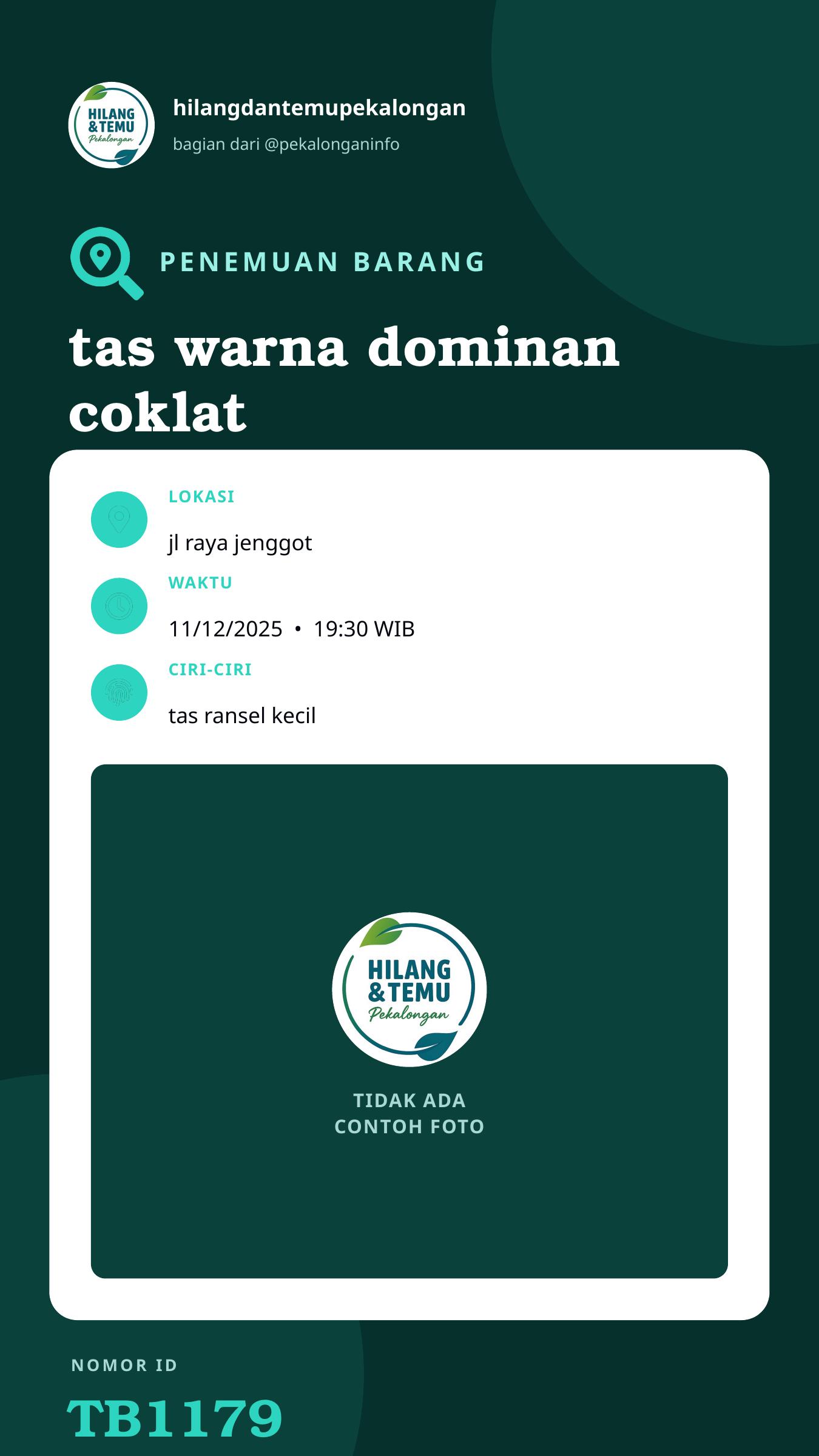 Story 9:16 laporan tas warna dominan coklat