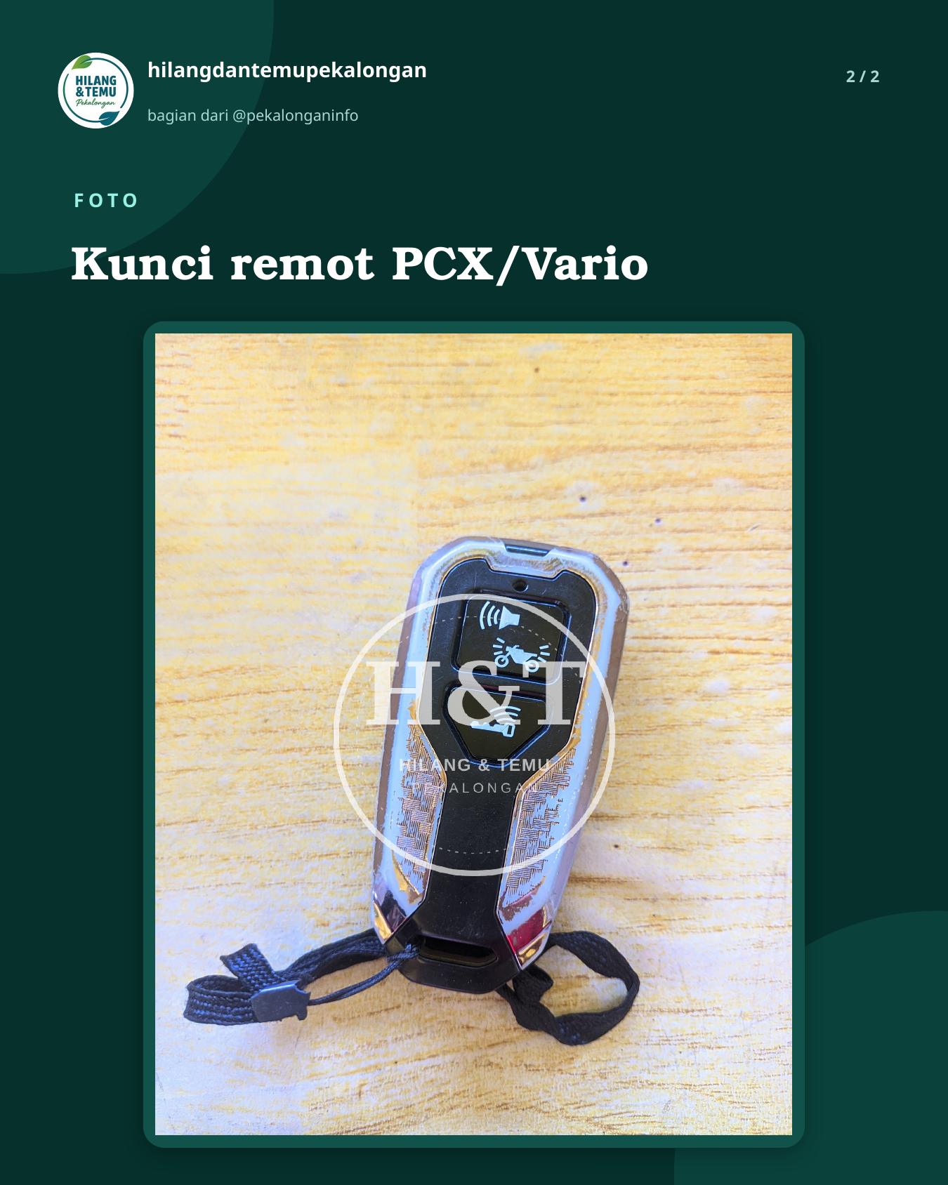Slide 2 laporan Kunci remot PCX/Vario