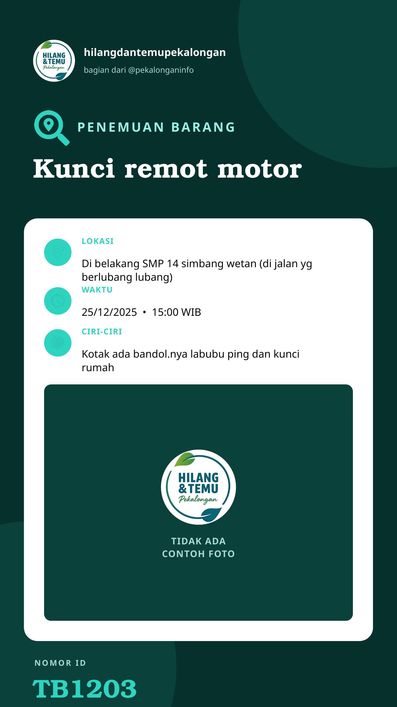 Story 9:16 laporan Kunci remot motor