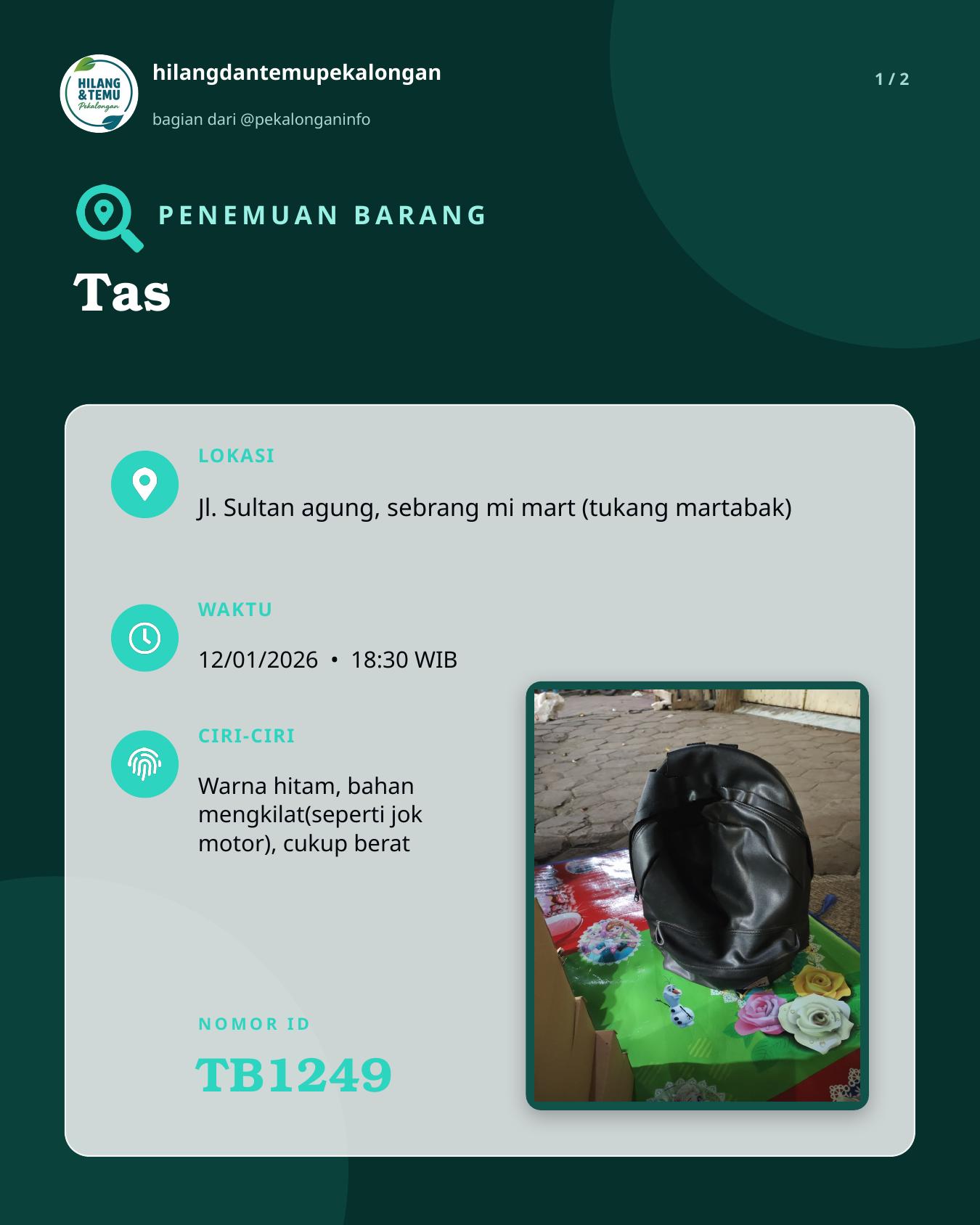 Slide 1 laporan Tas
