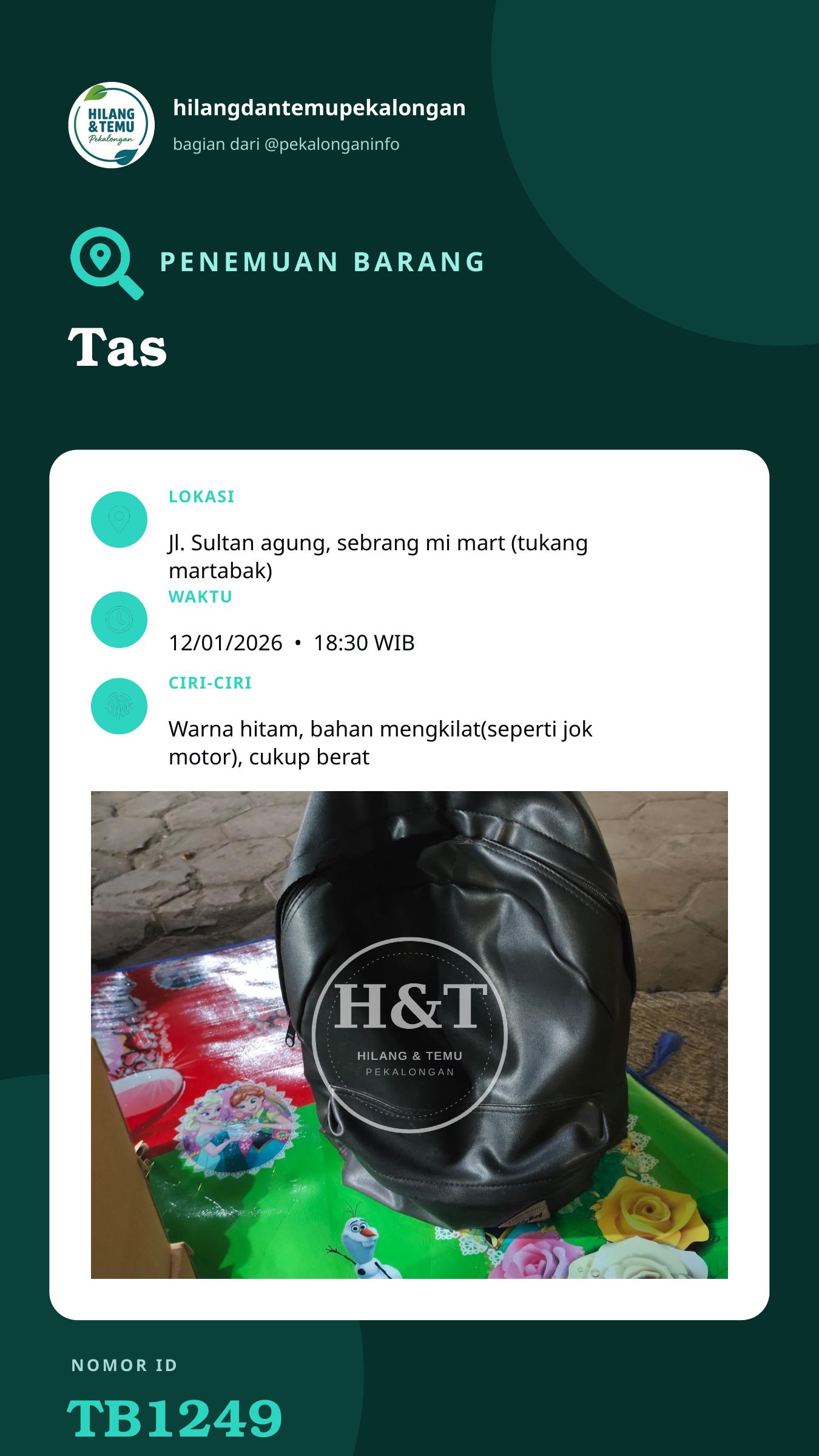 Story 9:16 laporan Tas