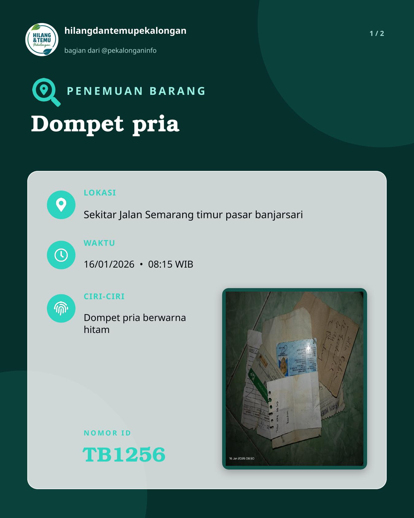 Slide 1 laporan Dompet pria