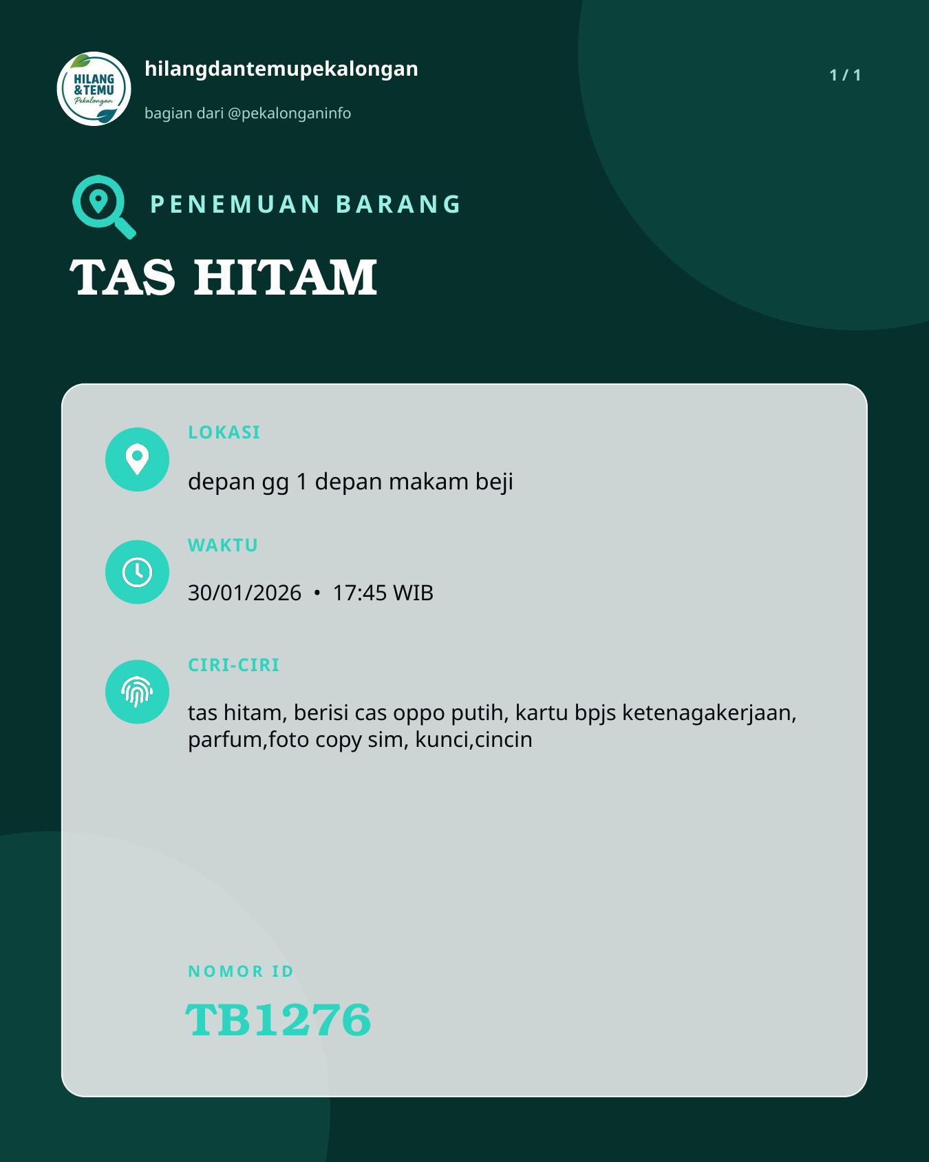Slide laporan TAS HITAM (TB1276)