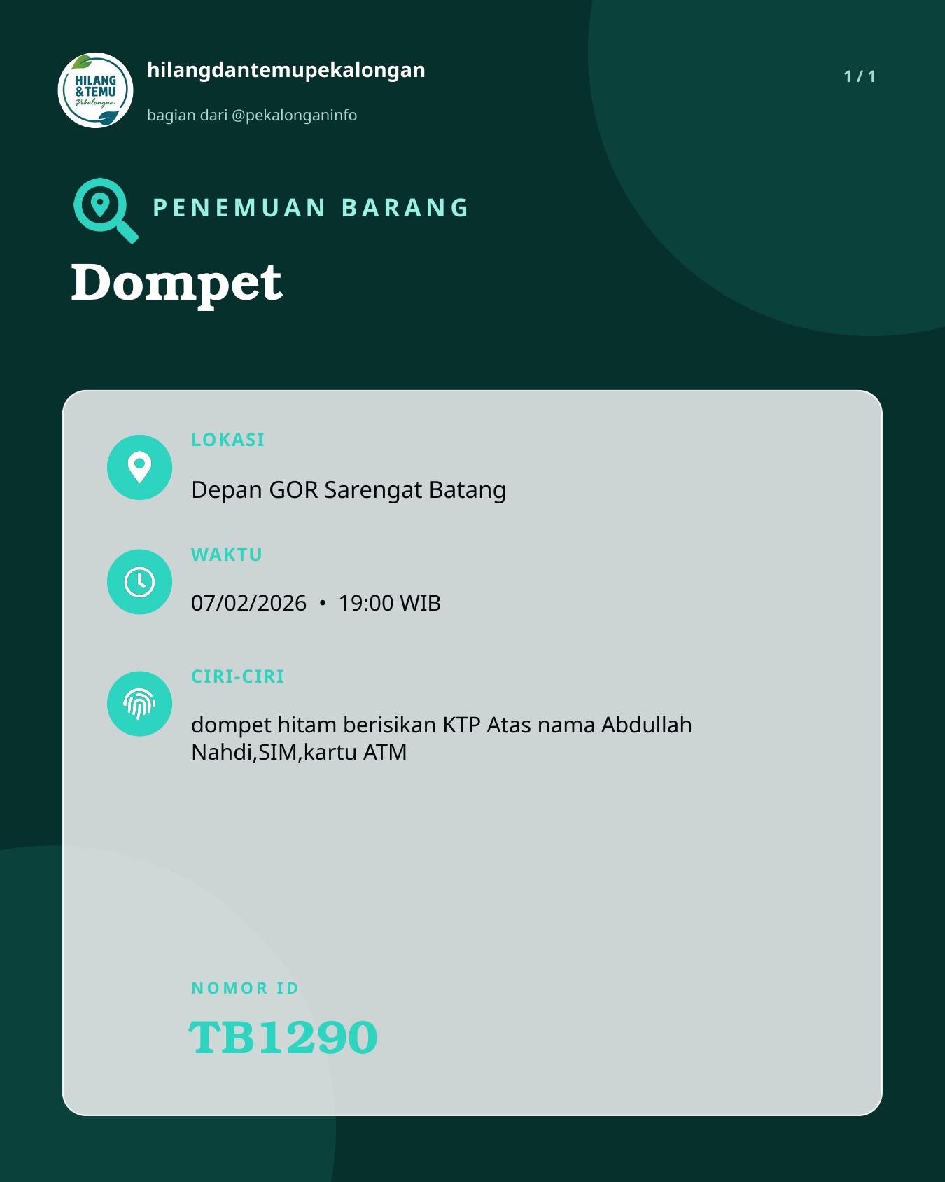 Slide laporan Dompet (TB1290)