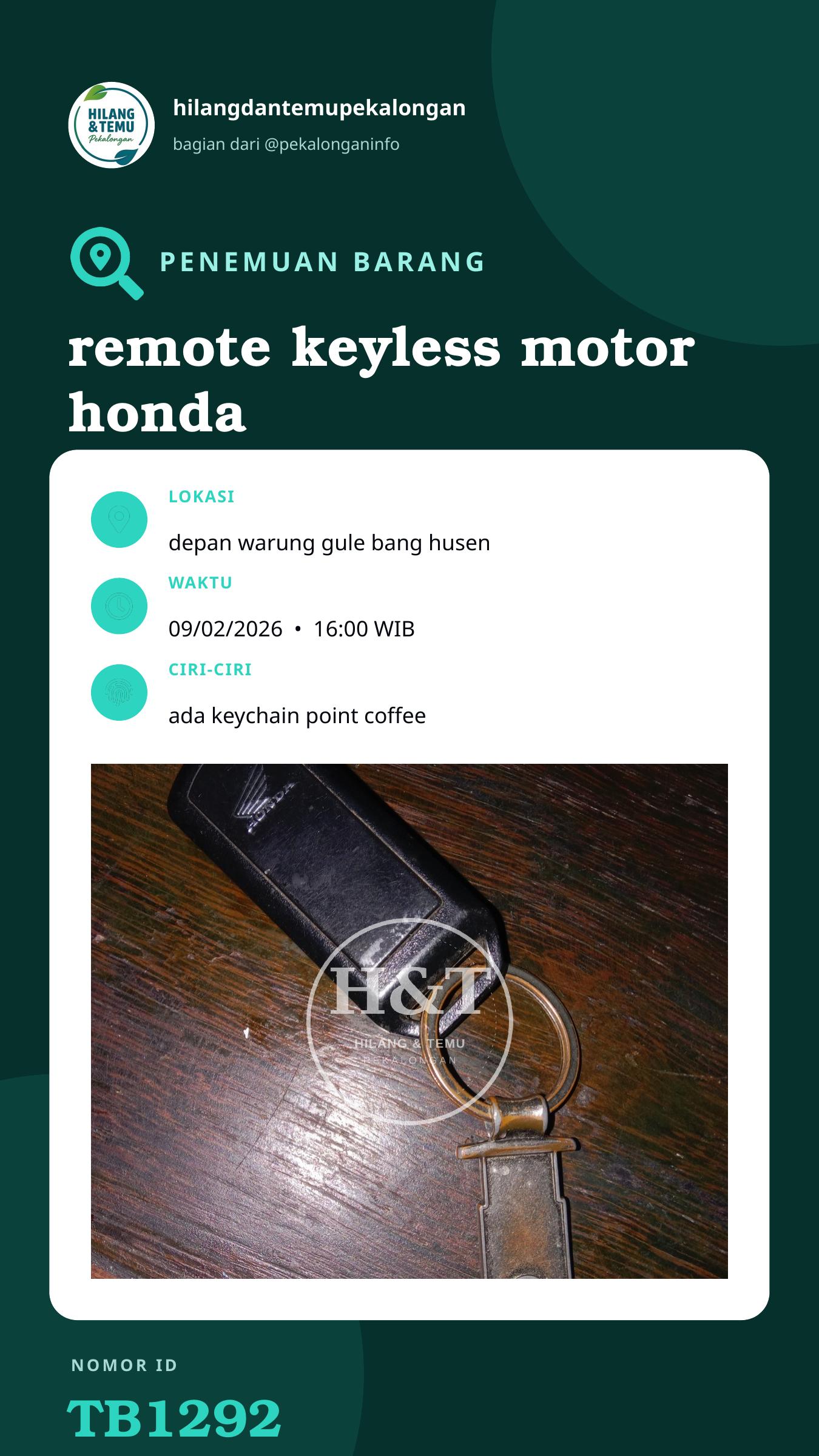 Story 9:16 laporan remote keyless motor honda