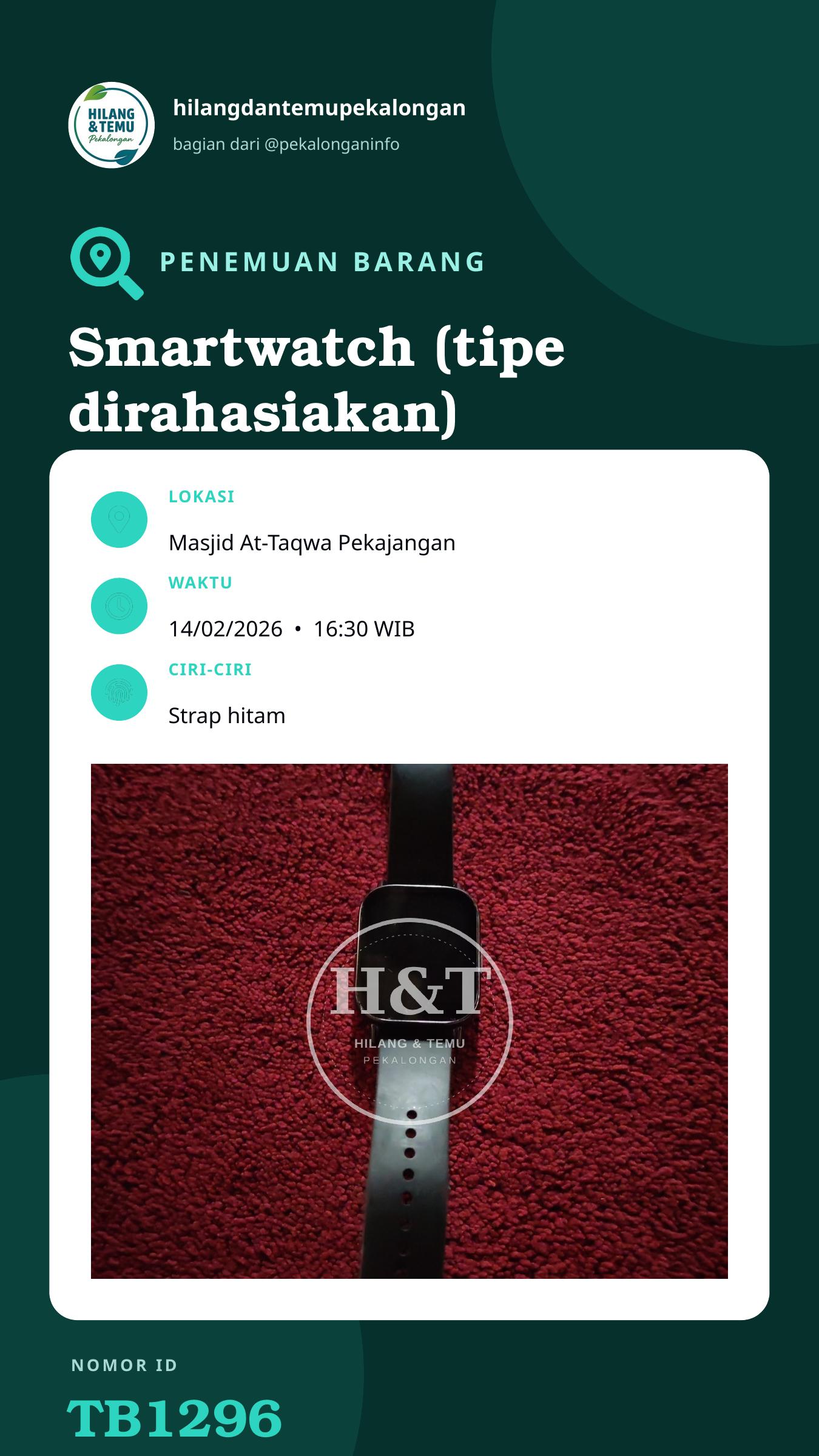 Story 9:16 laporan Smartwatch (tipe dirahasiakan)