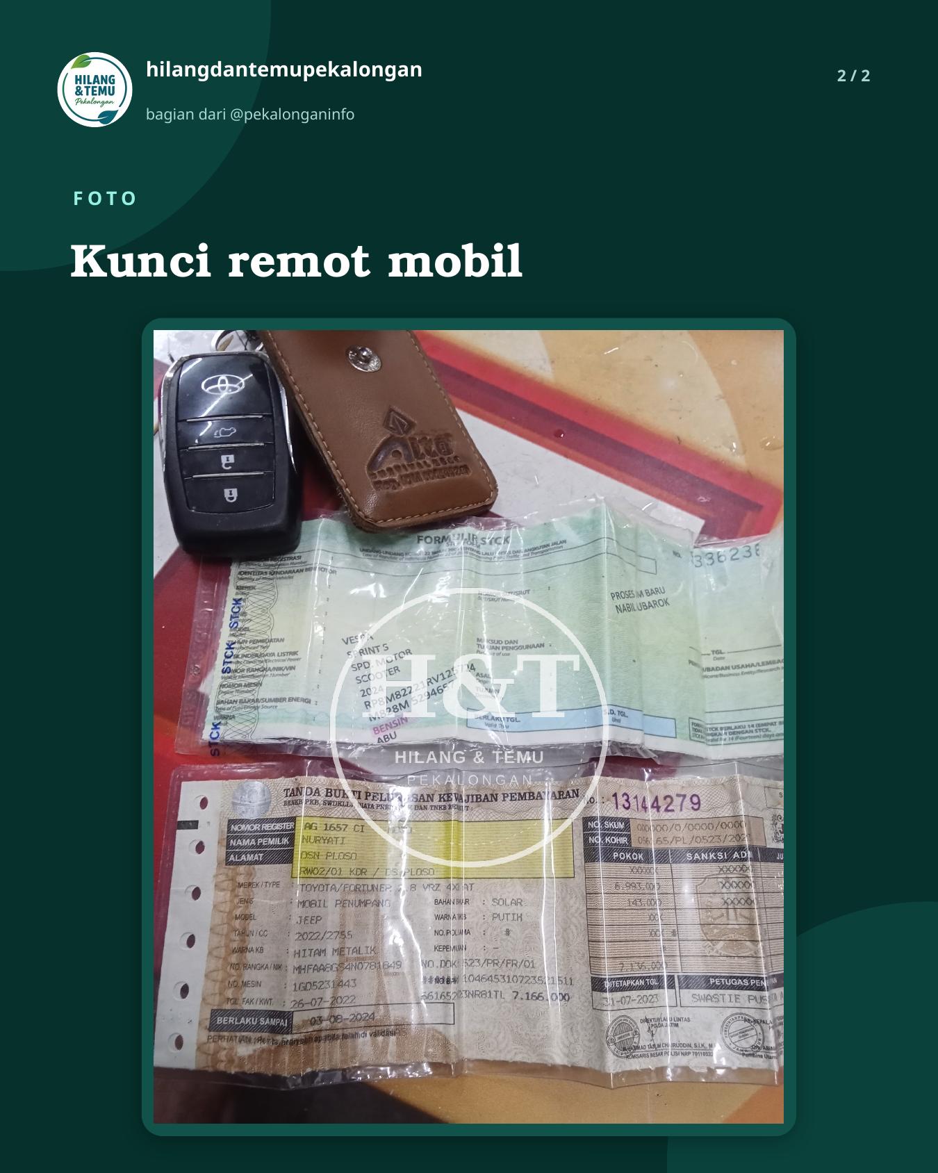Slide 2 laporan Kunci remot mobil