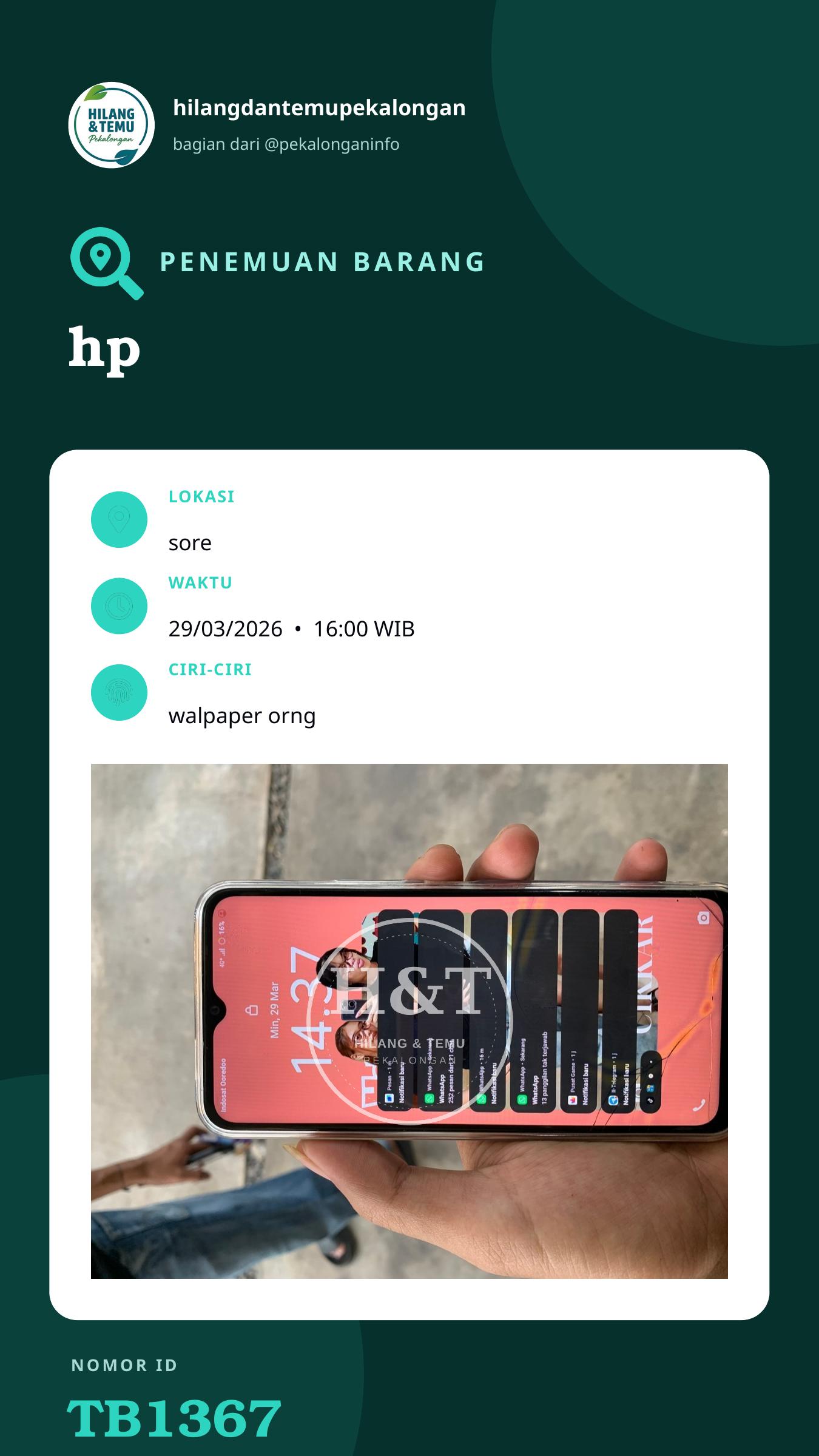 Story 9:16 laporan hp