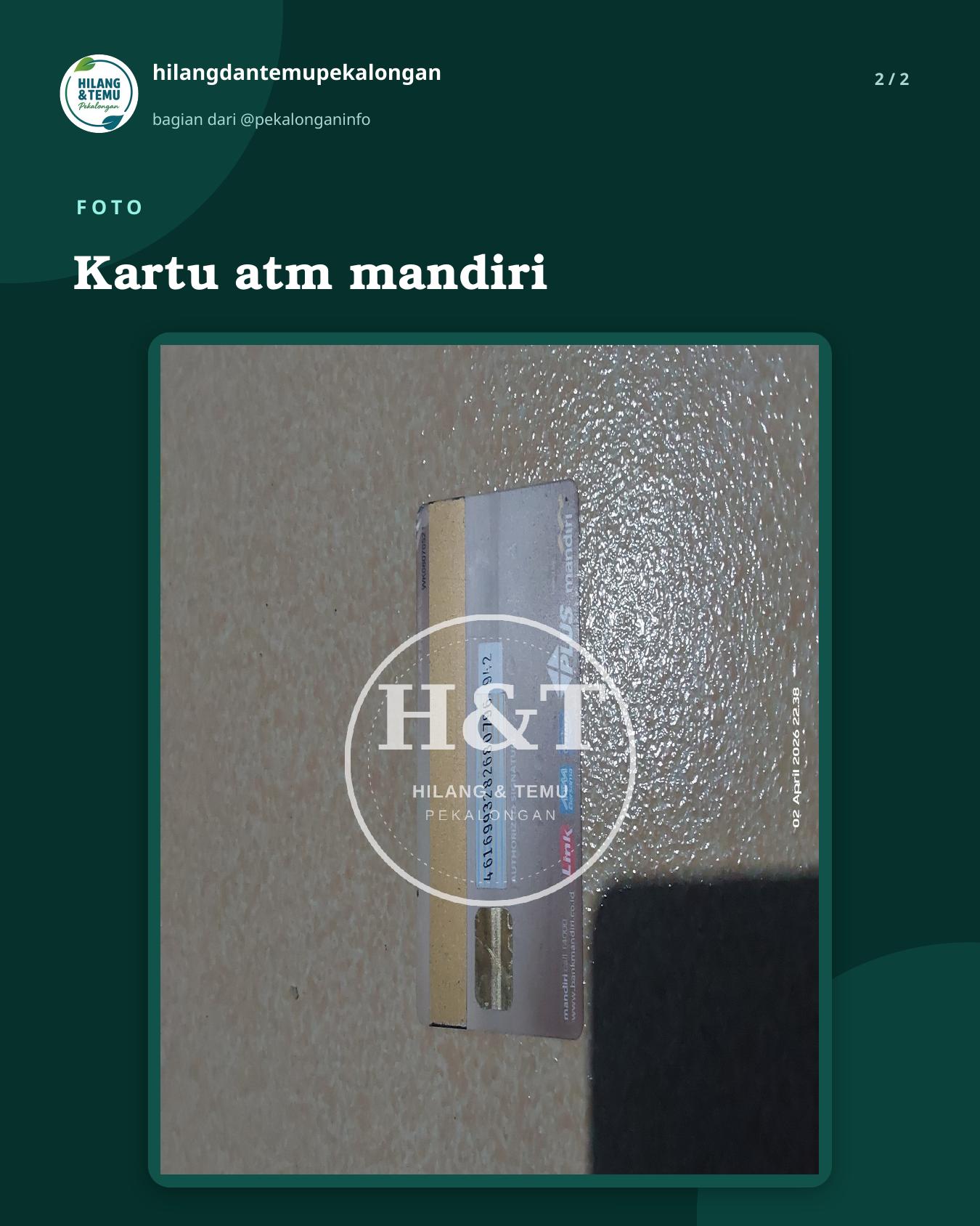 Slide 2 laporan Kartu atm mandiri