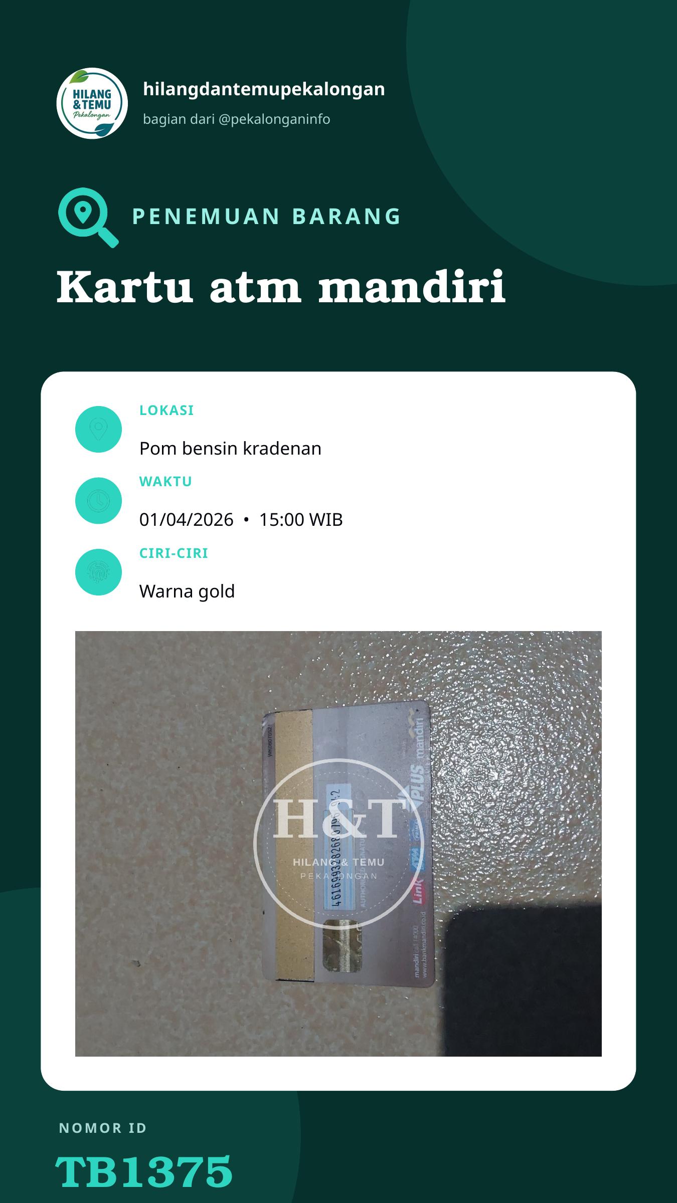 Story 9:16 laporan Kartu atm mandiri