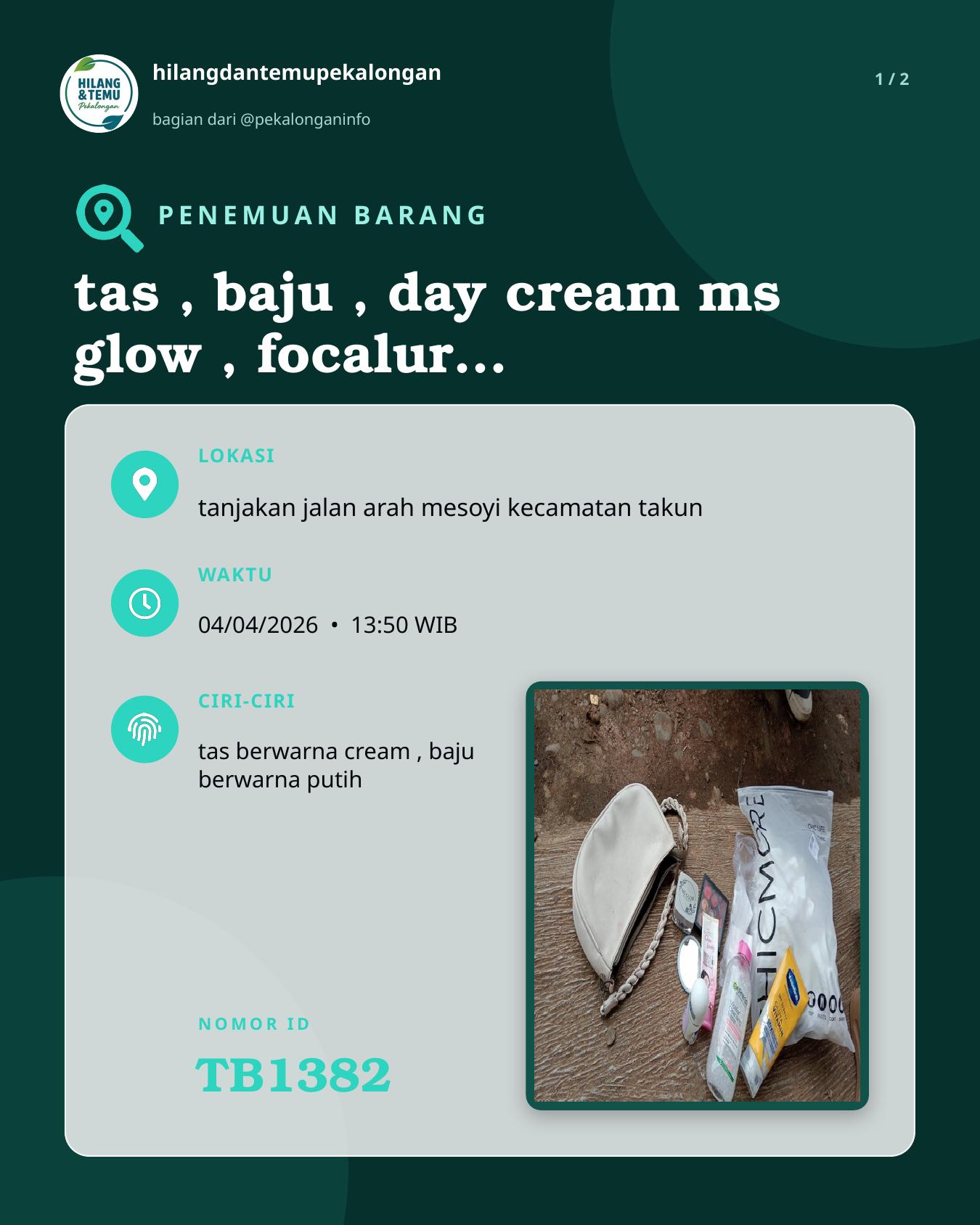 Slide 1 laporan tas , baju , day cream ms glow , focalur , micellar water garnier , glow&lovly , deodorant, kapas , kaca, Vaseline