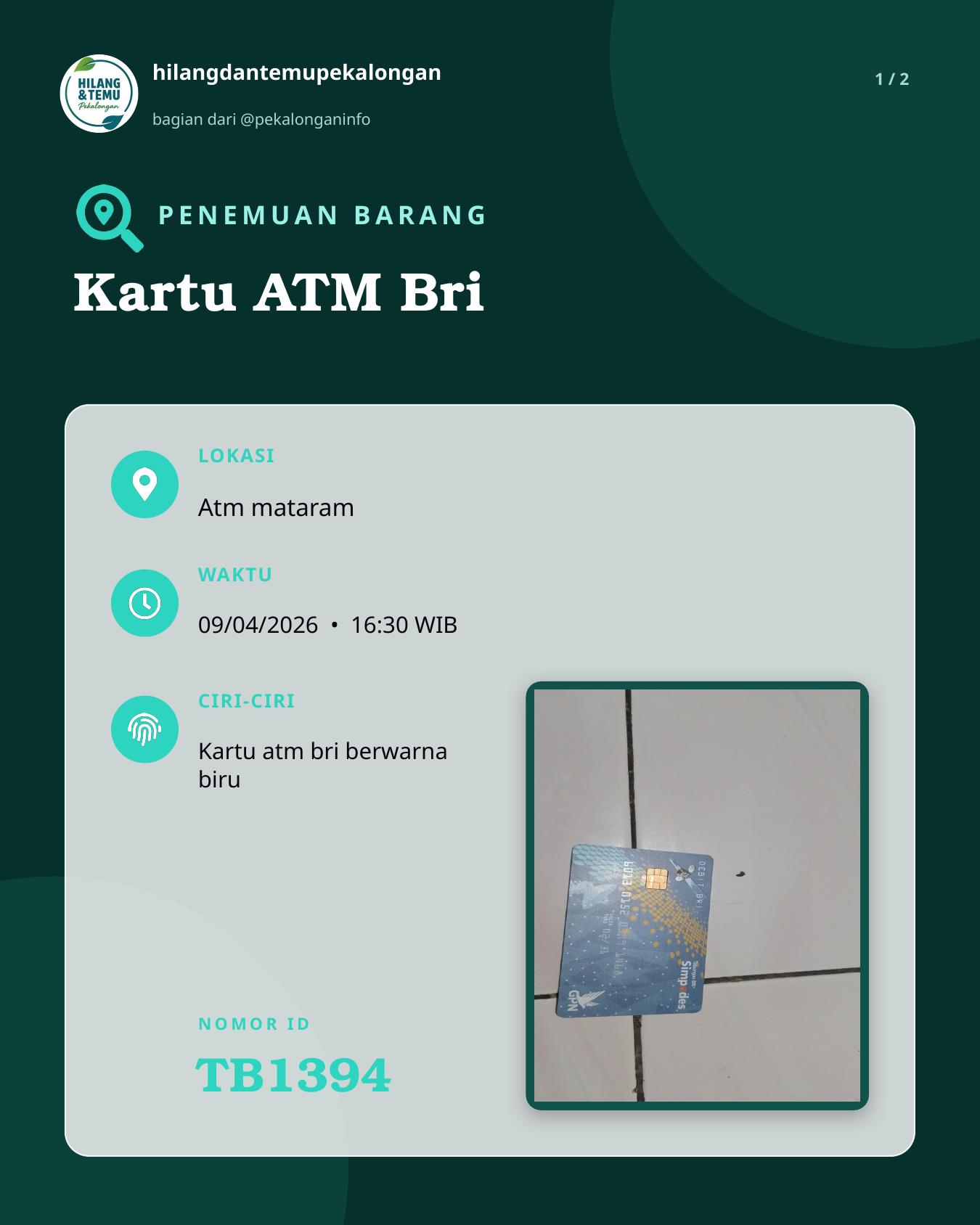 Slide 1 laporan Kartu ATM Bri