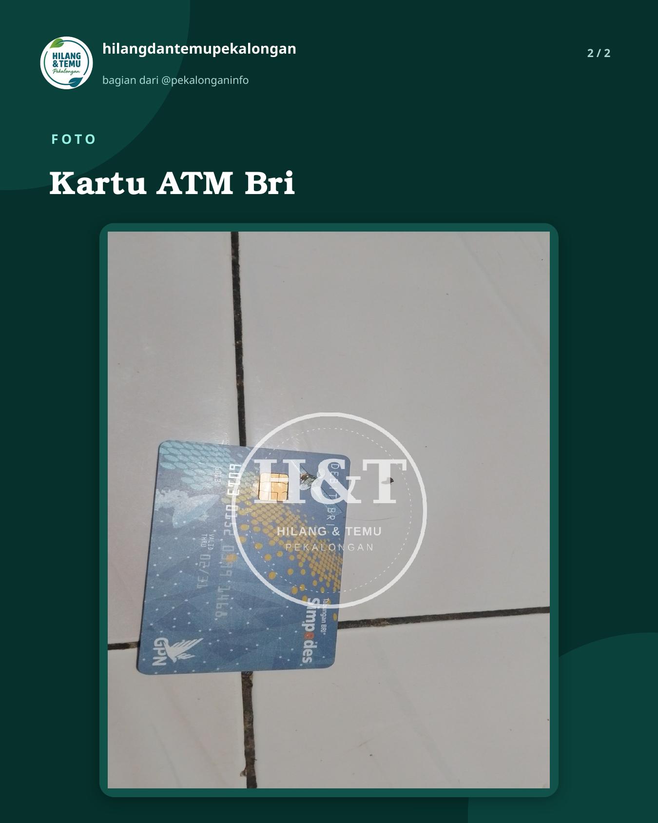 Slide 2 laporan Kartu ATM Bri
