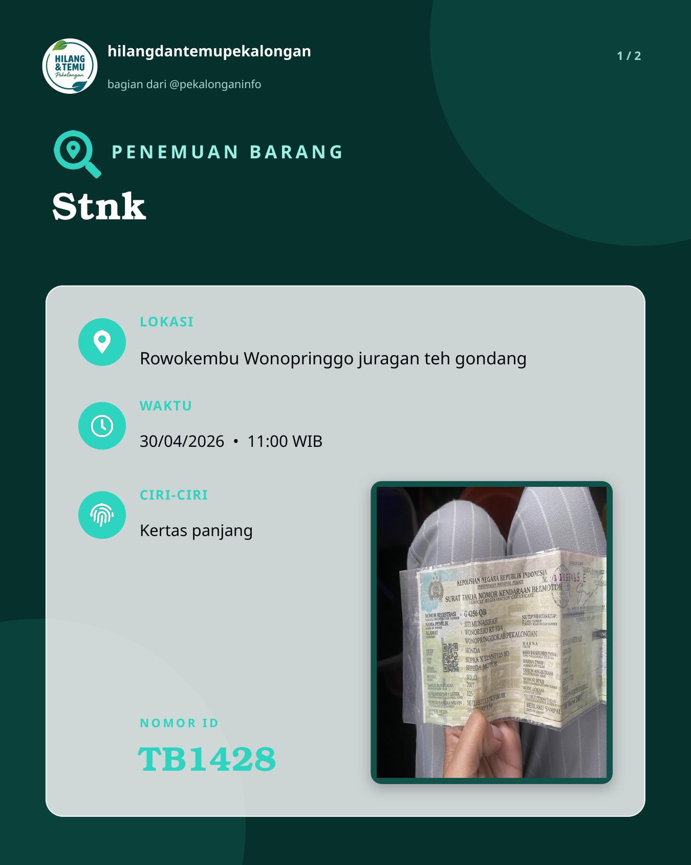 Slide 1 laporan Stnk