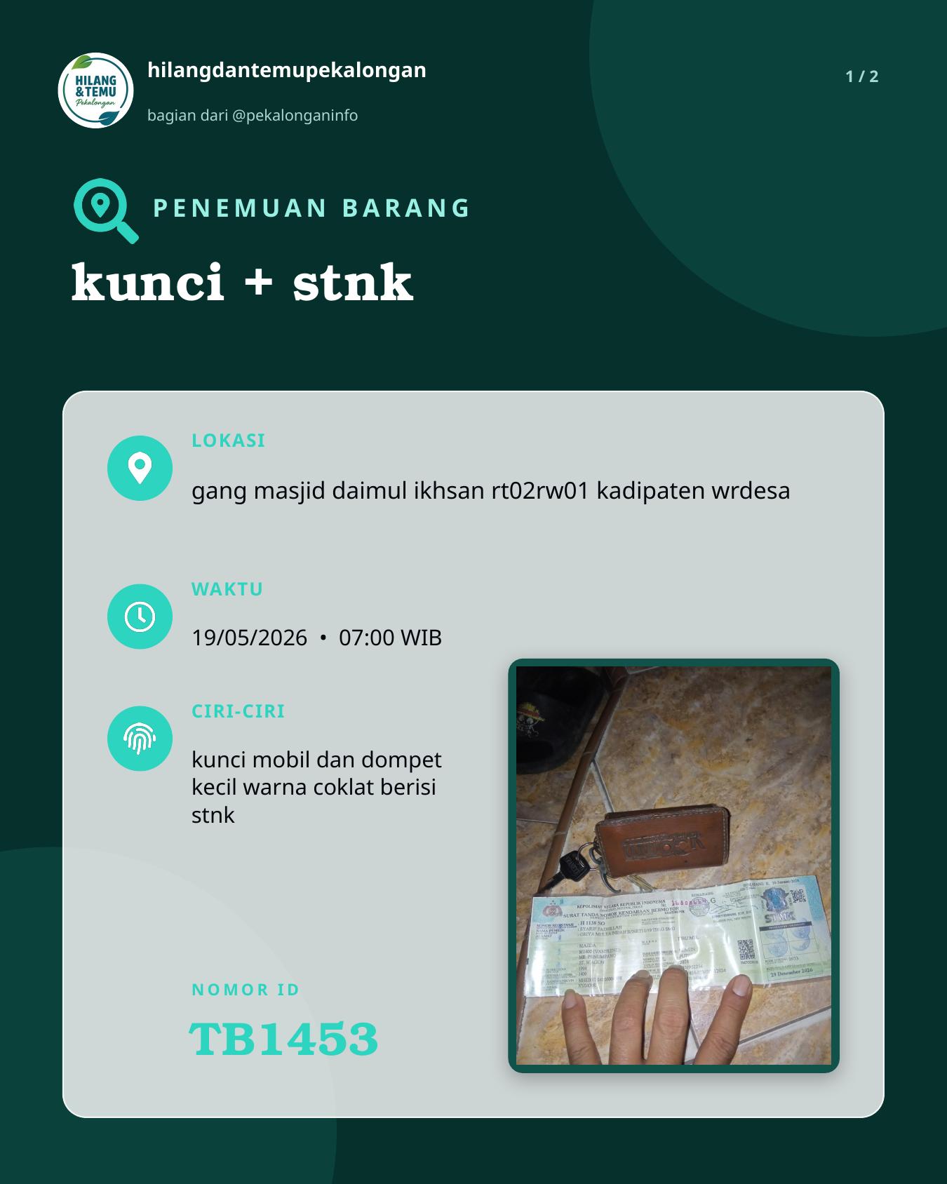 Slide 1 laporan kunci + stnk