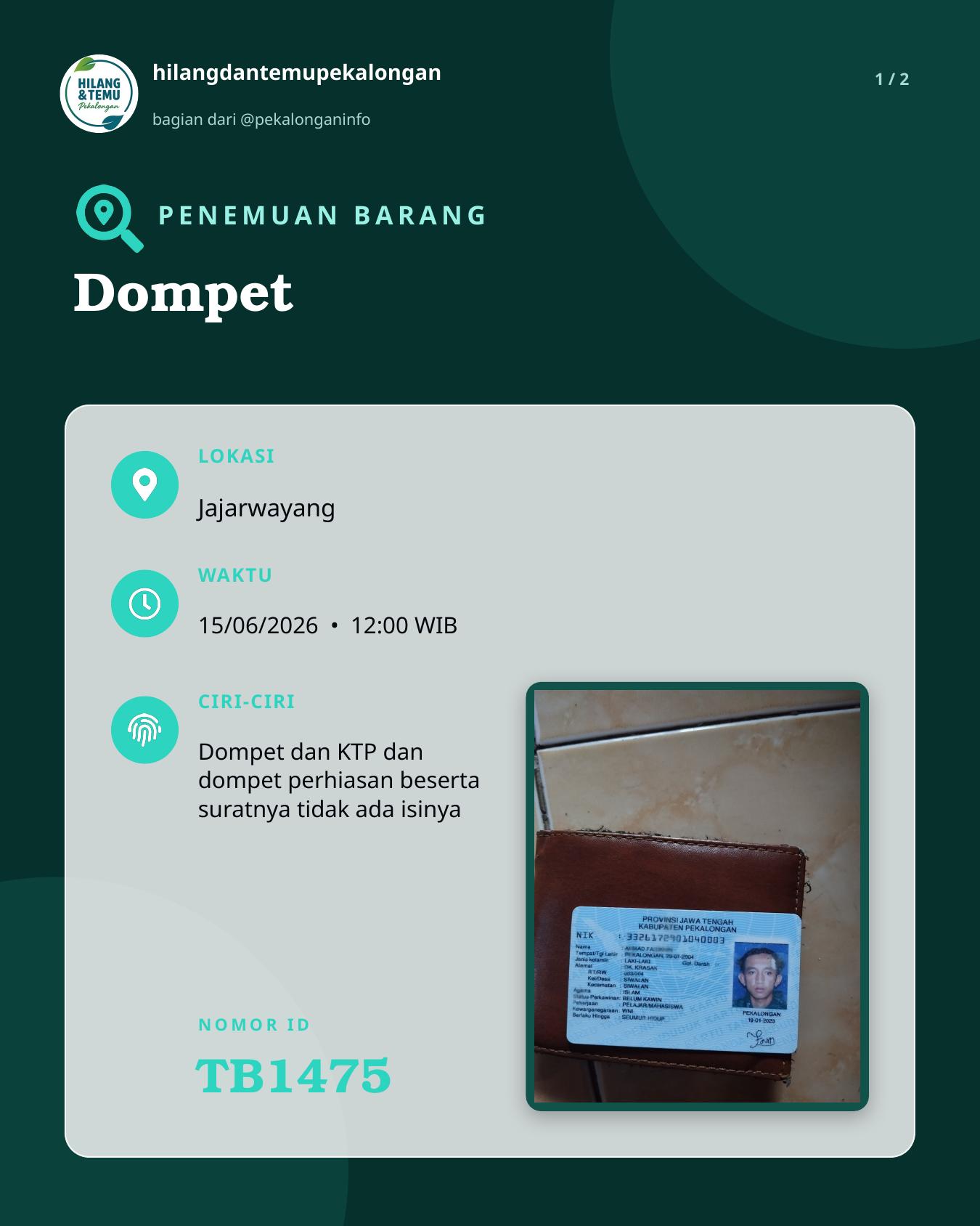 Slide 1 laporan Dompet