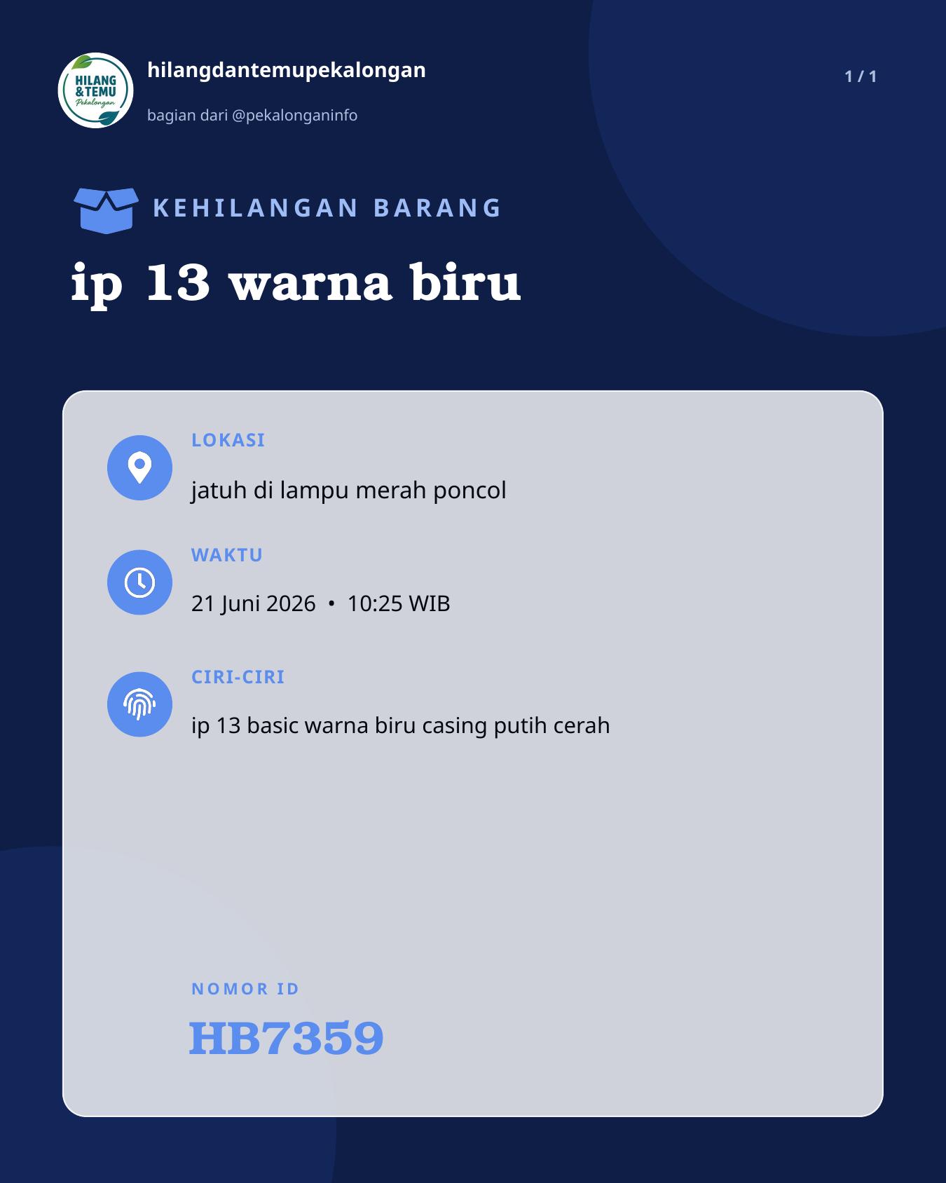 Slide laporan ip 13 warna biru (HB7359)