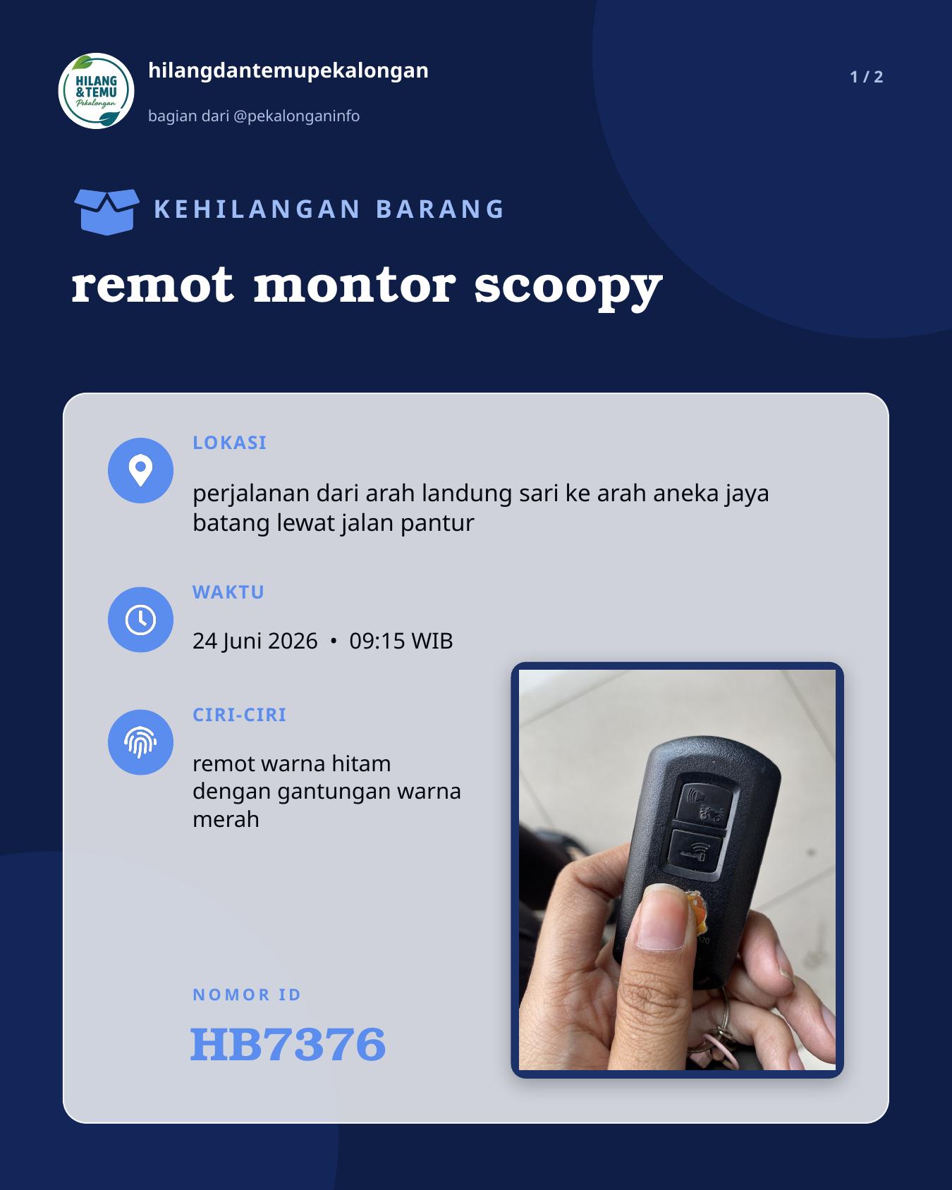 Slide laporan remot montor scoopy (HB7376)