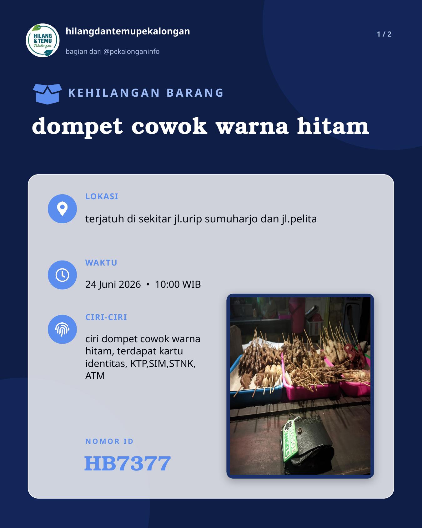 Slide laporan dompet cowok warna hitam (HB7377)