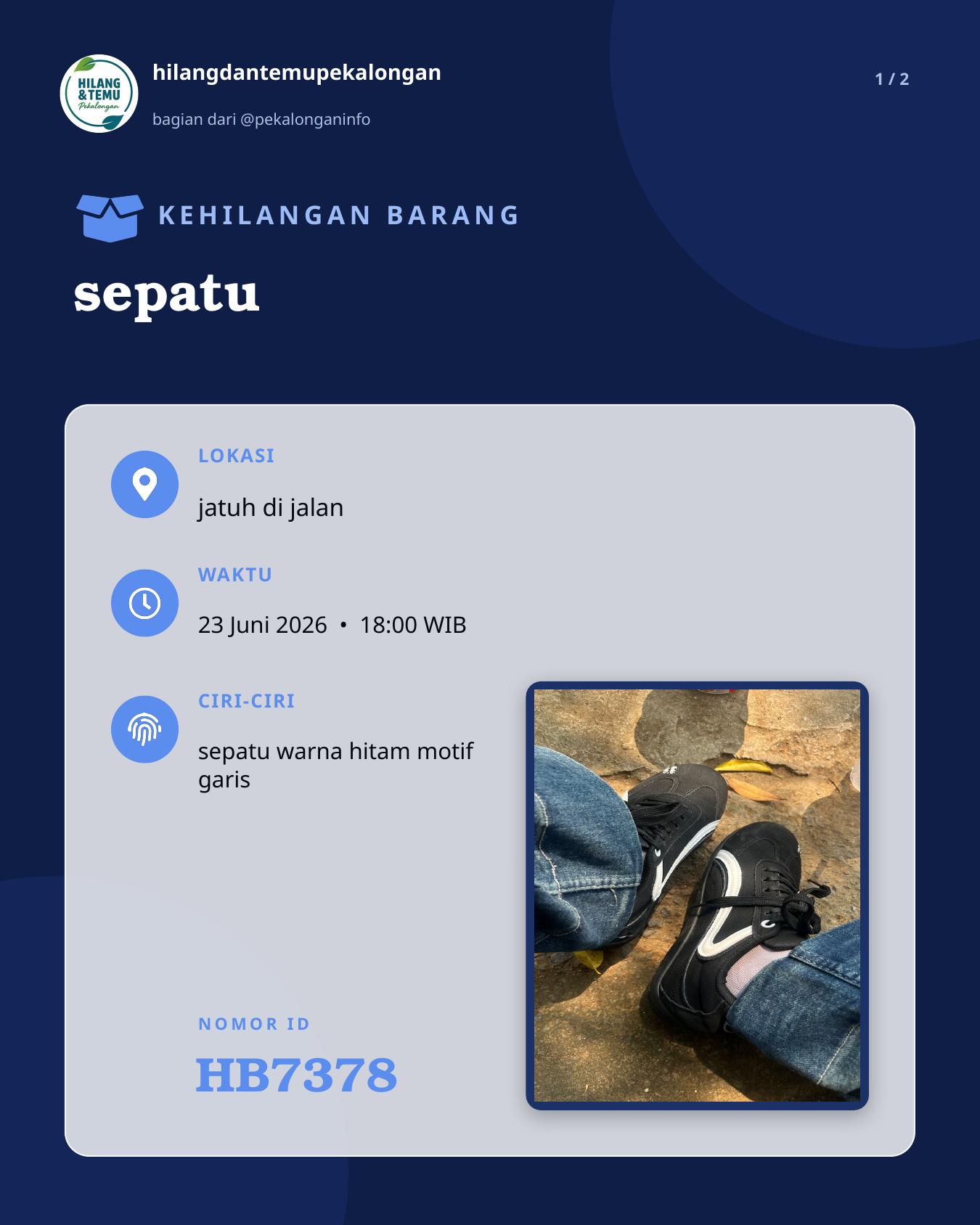 Slide laporan sepatu (HB7378)