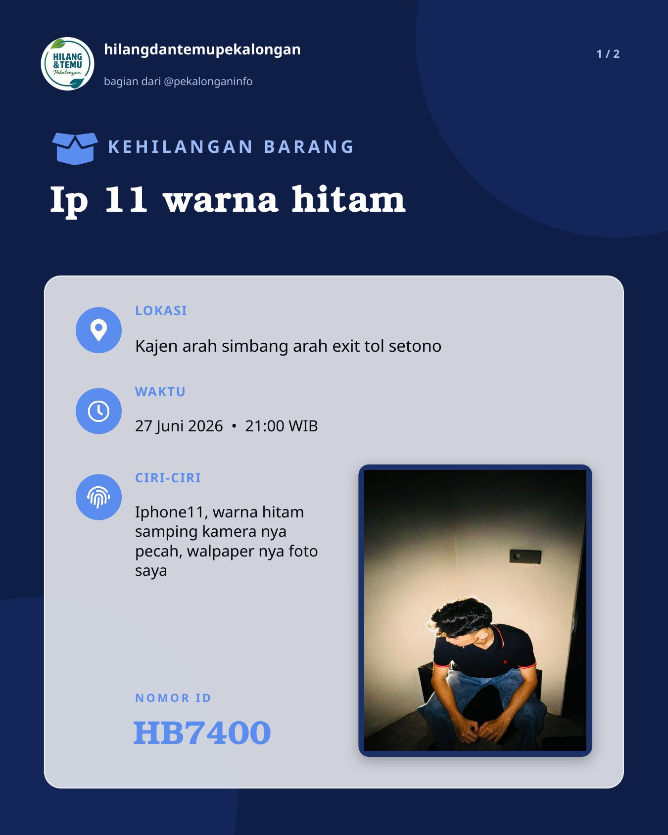Slide laporan Ip 11 warna hitam (HB7400)