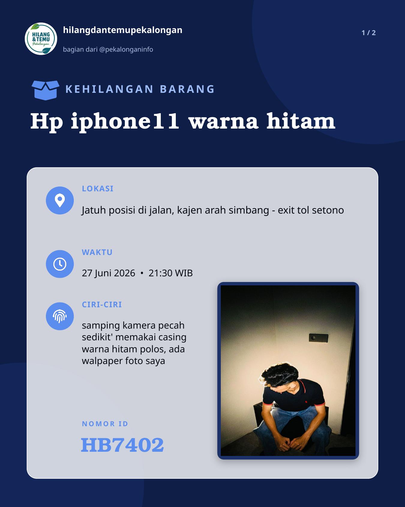 Slide laporan Hp iphone11 warna hitam (HB7402)
