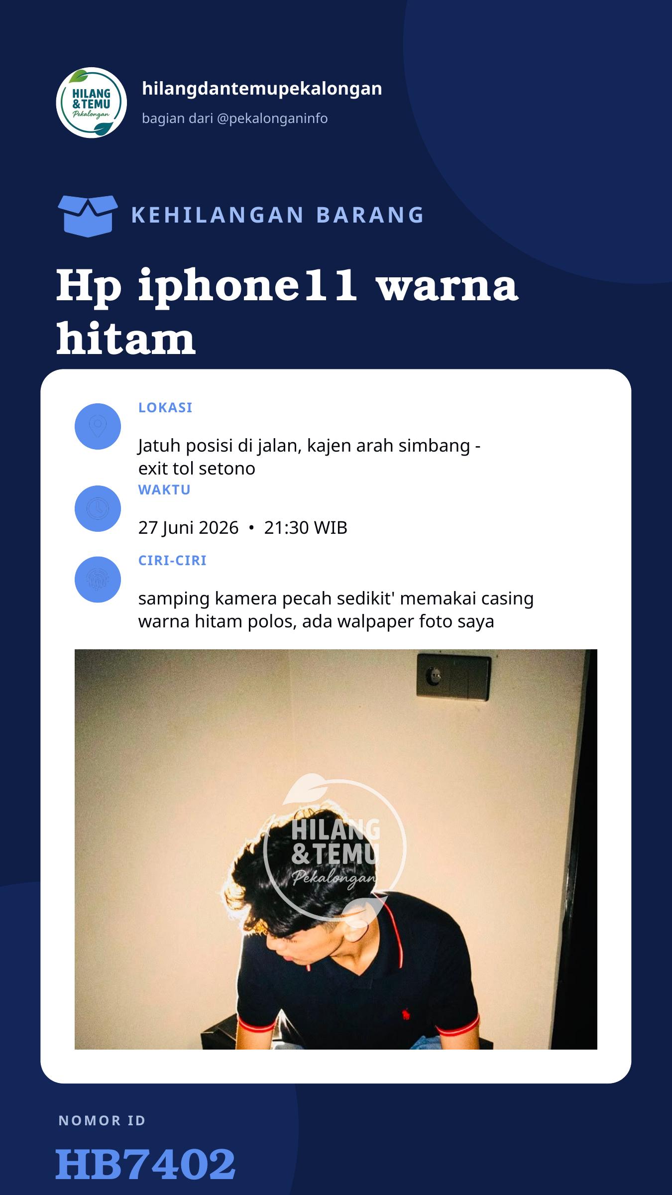 Story 9:16 laporan Hp iphone11 warna hitam